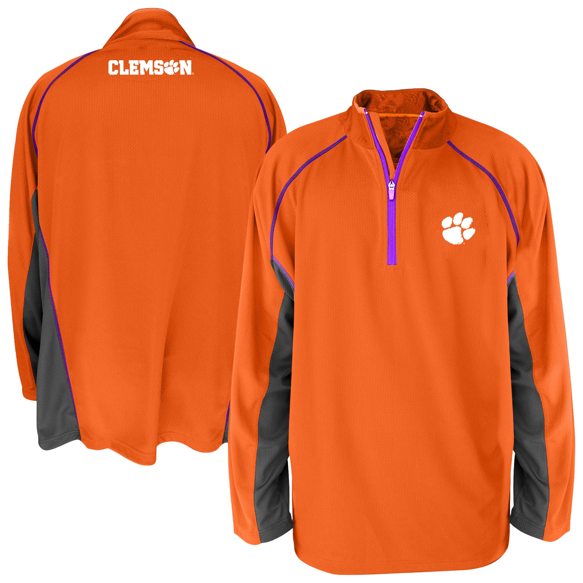Men's Fanatics Orange Clemson Tigers Big & Tall Quarter-Zip Raglan Jacket