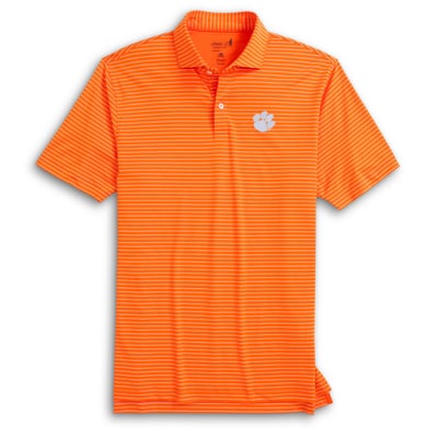  Clemson Tigers johnnie-O Beau Striped Polo - Orange