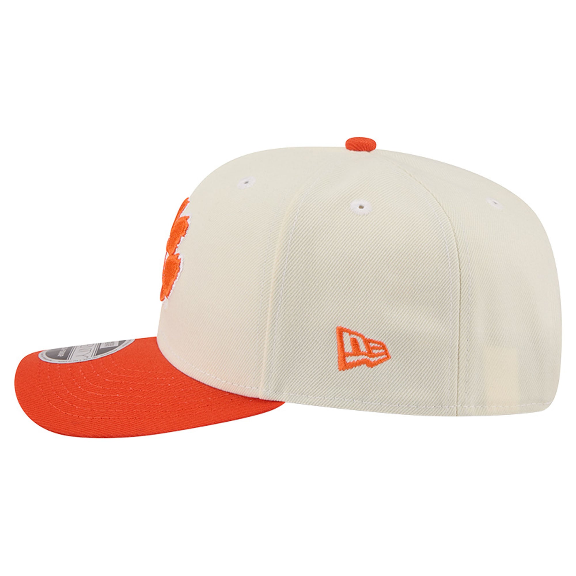 Men's New Era Cream/Orange Clemson Tigers America's 250th 9SEVENTY Adjustable Hat