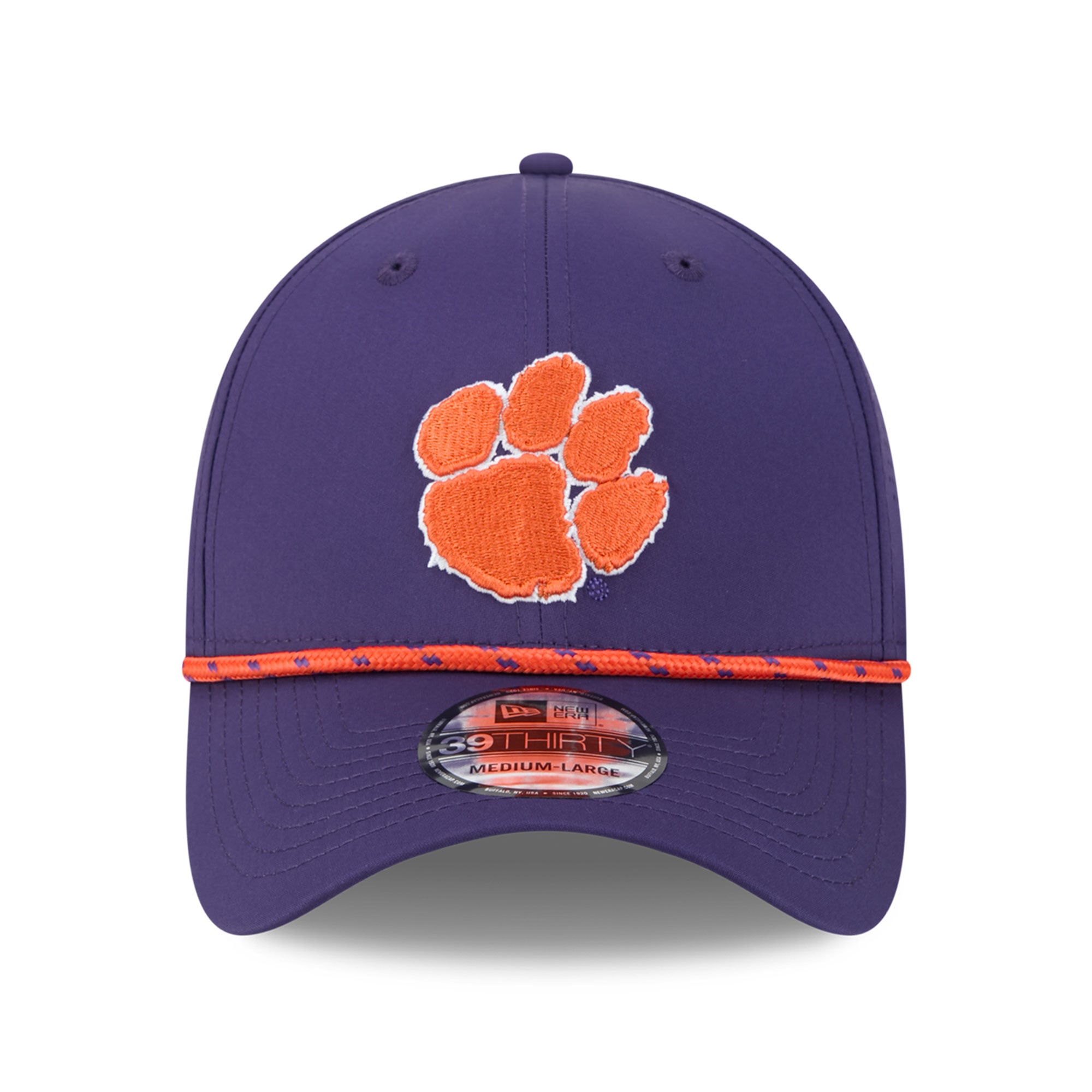 Casquette extensible New Era Clemson Tigers Performance Rope 39THIRTY violette pour homme