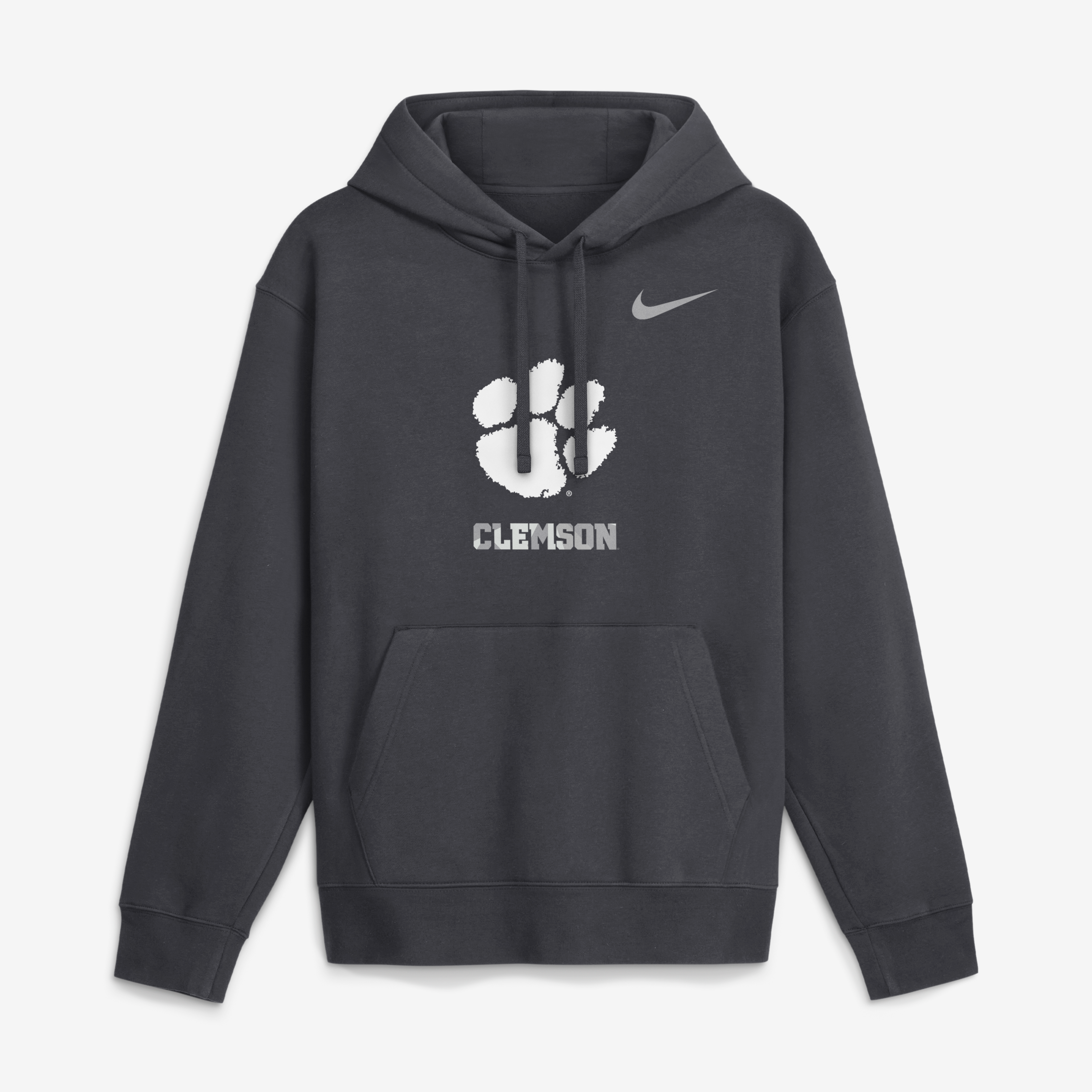 Sweat à capuche en polaire Nike Clemson Tigers Club anthracite pour homme