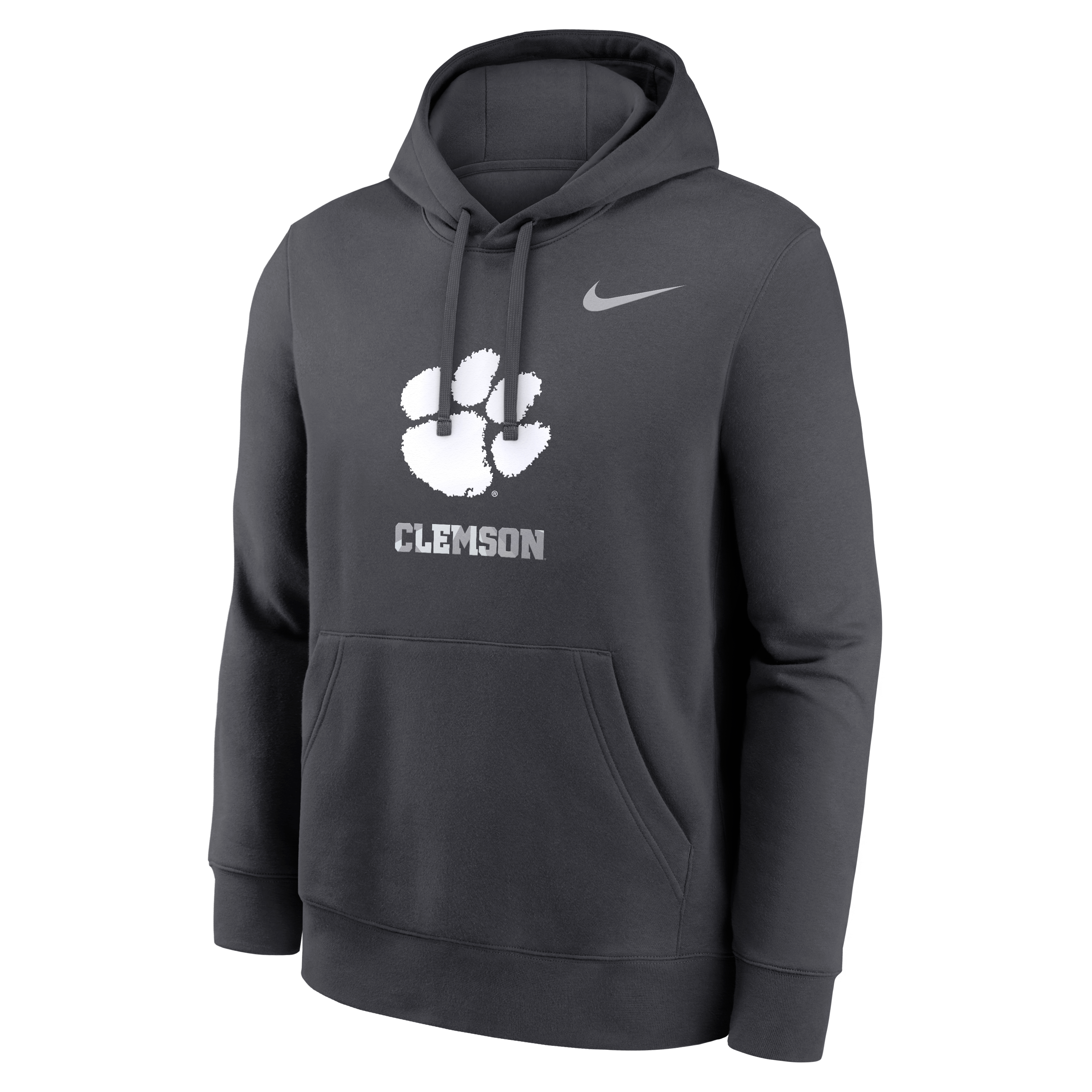 Sweat à capuche en polaire Nike Clemson Tigers Club anthracite pour homme