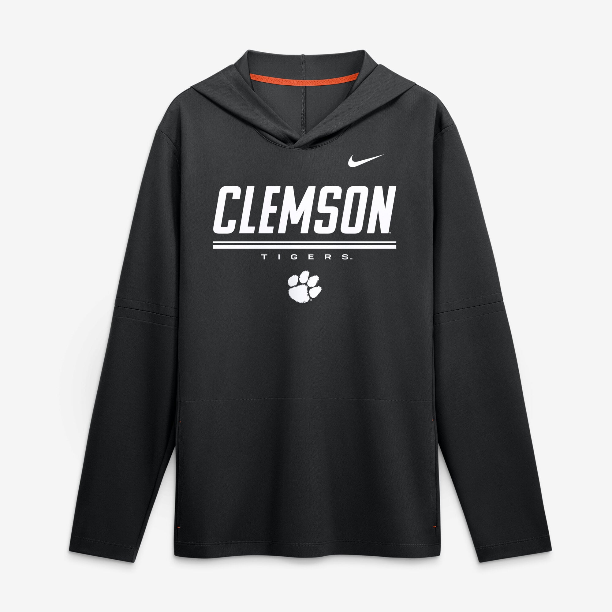Men's Nike Clemson Tigers 2026 Sideline Lightweight Long Sleeve Hooded Dri-FIT Top