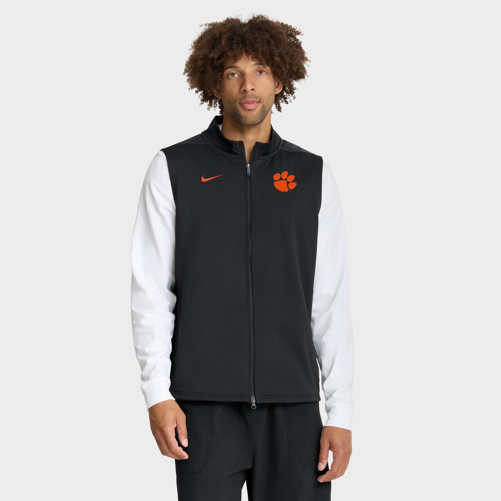 Men's Nike White Clemson Tigers Primetime Victory Therma-FIT Full-Zip Vest