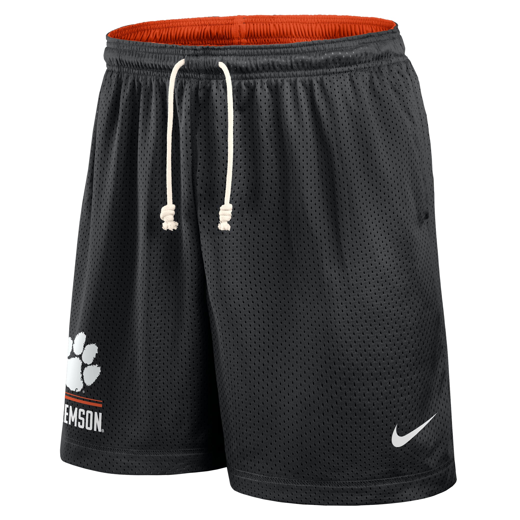 Short réversible Nike Dri-FIT noir et orange Clemson Tigers Courtside pour homme