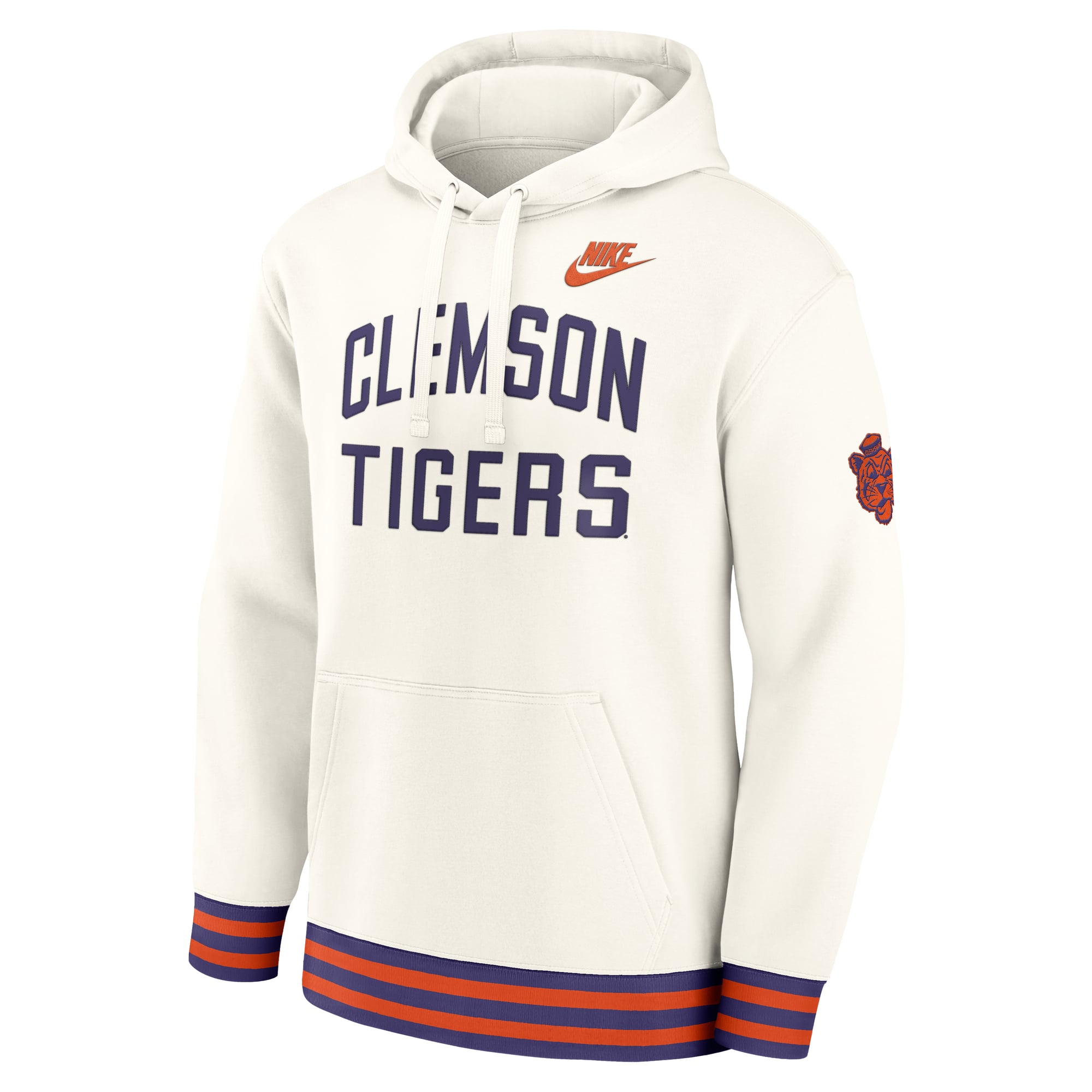 Sweat à capuche rétro Nike Clemson Tigers Legacy couleur crème pour homme