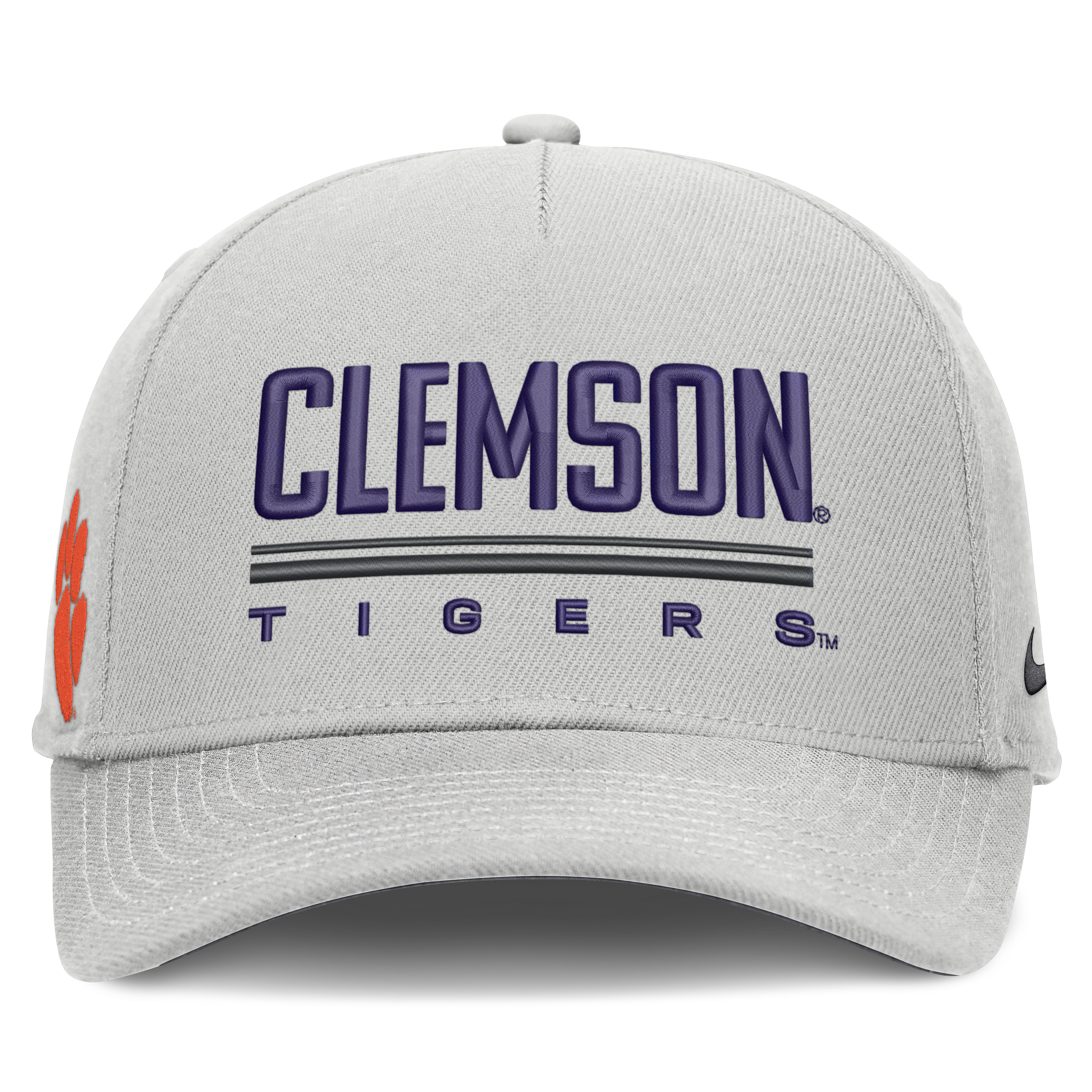 Men's Nike Gray Clemson Tigers 2026 Sideline Dri-FIT Rise Adjustable Hat