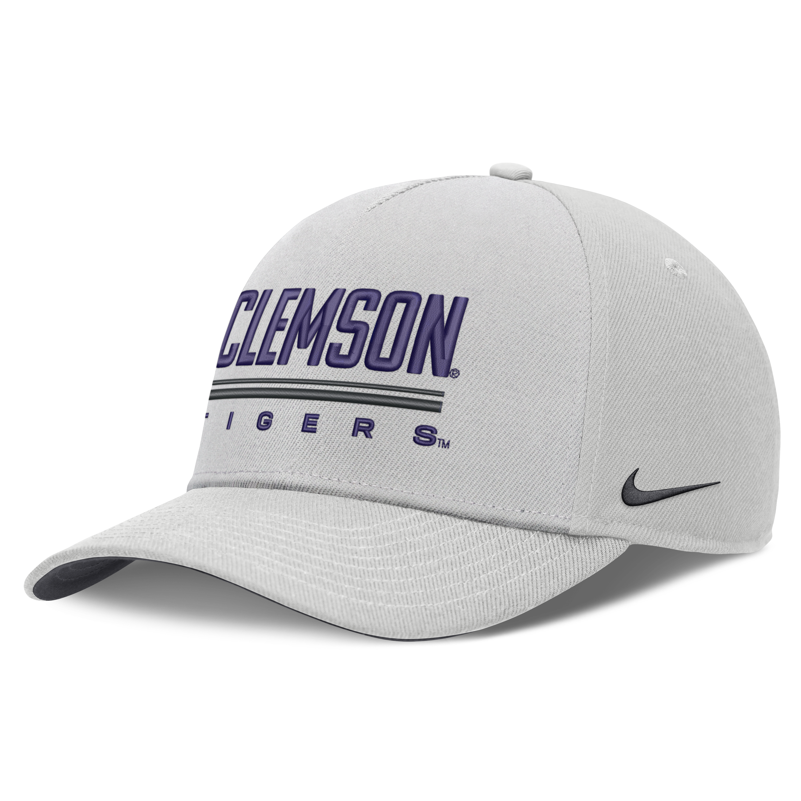 Men's Nike Gray Clemson Tigers 2026 Sideline Dri-FIT Rise Adjustable Hat