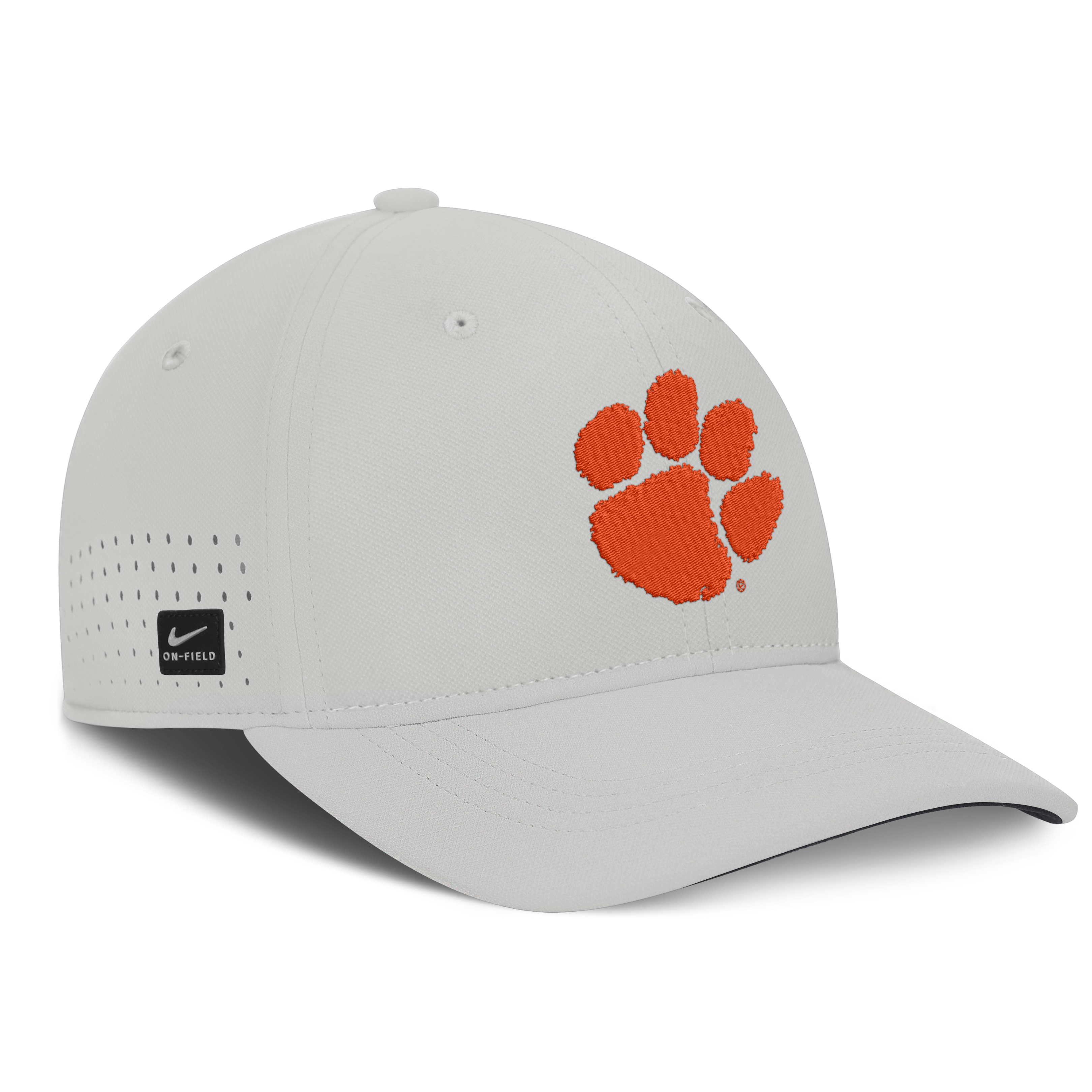 Men's Nike Gray Clemson Tigers 2026 Sideline Practice AeroBill SwooshFlex Dri-FIT Hat