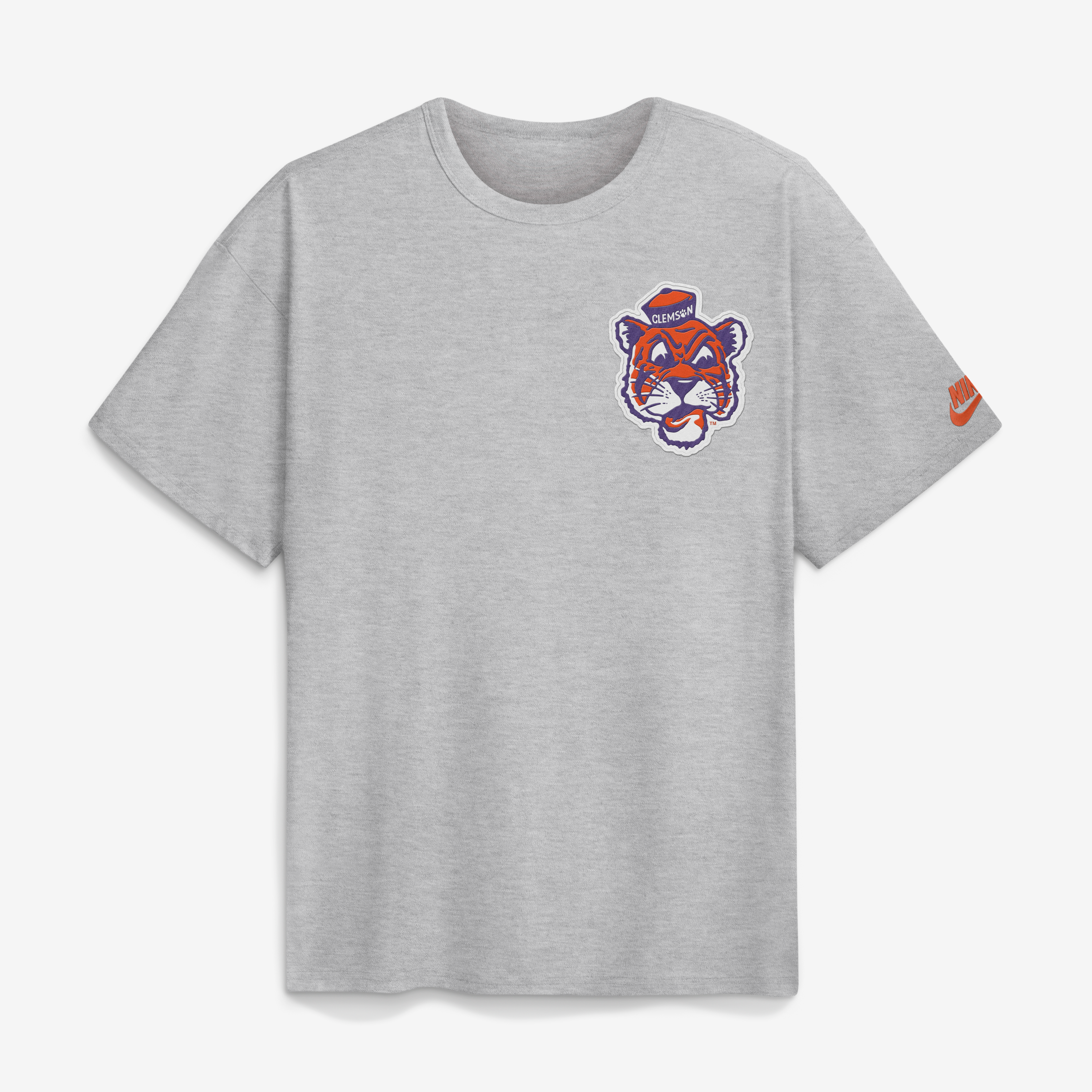 Men's Nike Heather Gray Clemson Tigers Legacy Logo Max90 T-Shirt