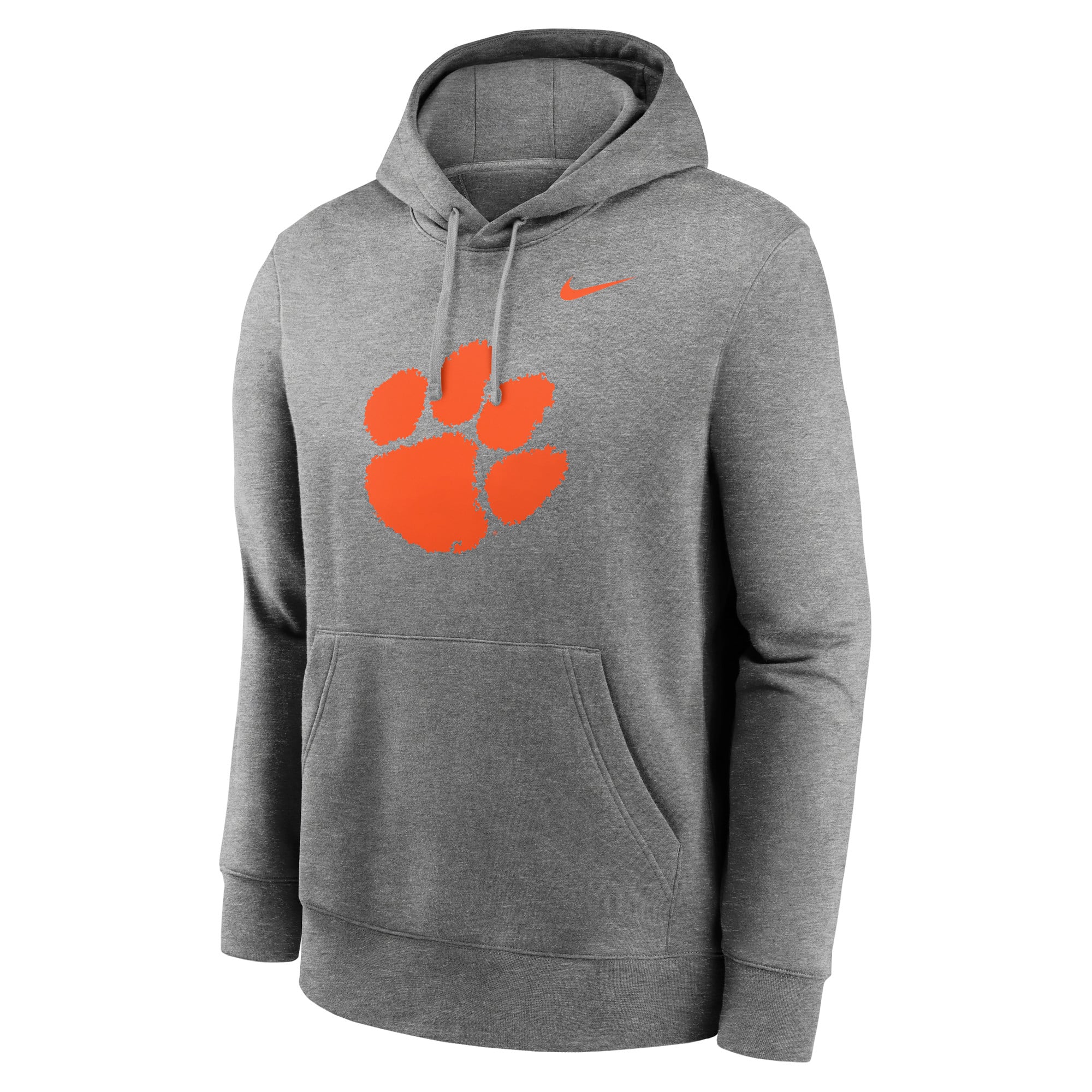 Men's Nike Heather Gray Clemson Tigers Primetime Club Fleece Pullover Hoodie