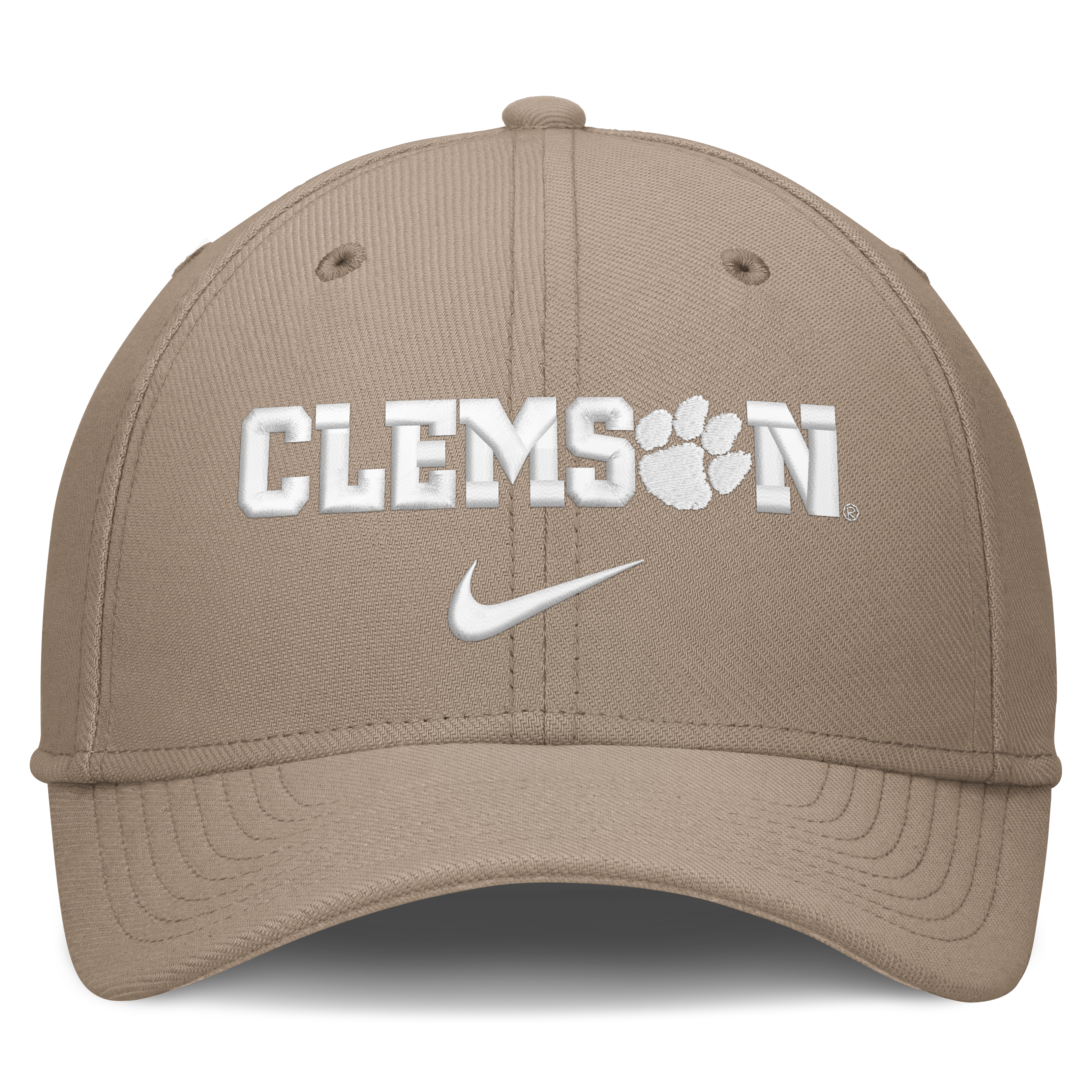 Casquette Nike kaki Clemson Tigers Rise On-Field SwooshFlex Dri-FIT Flex pour homme