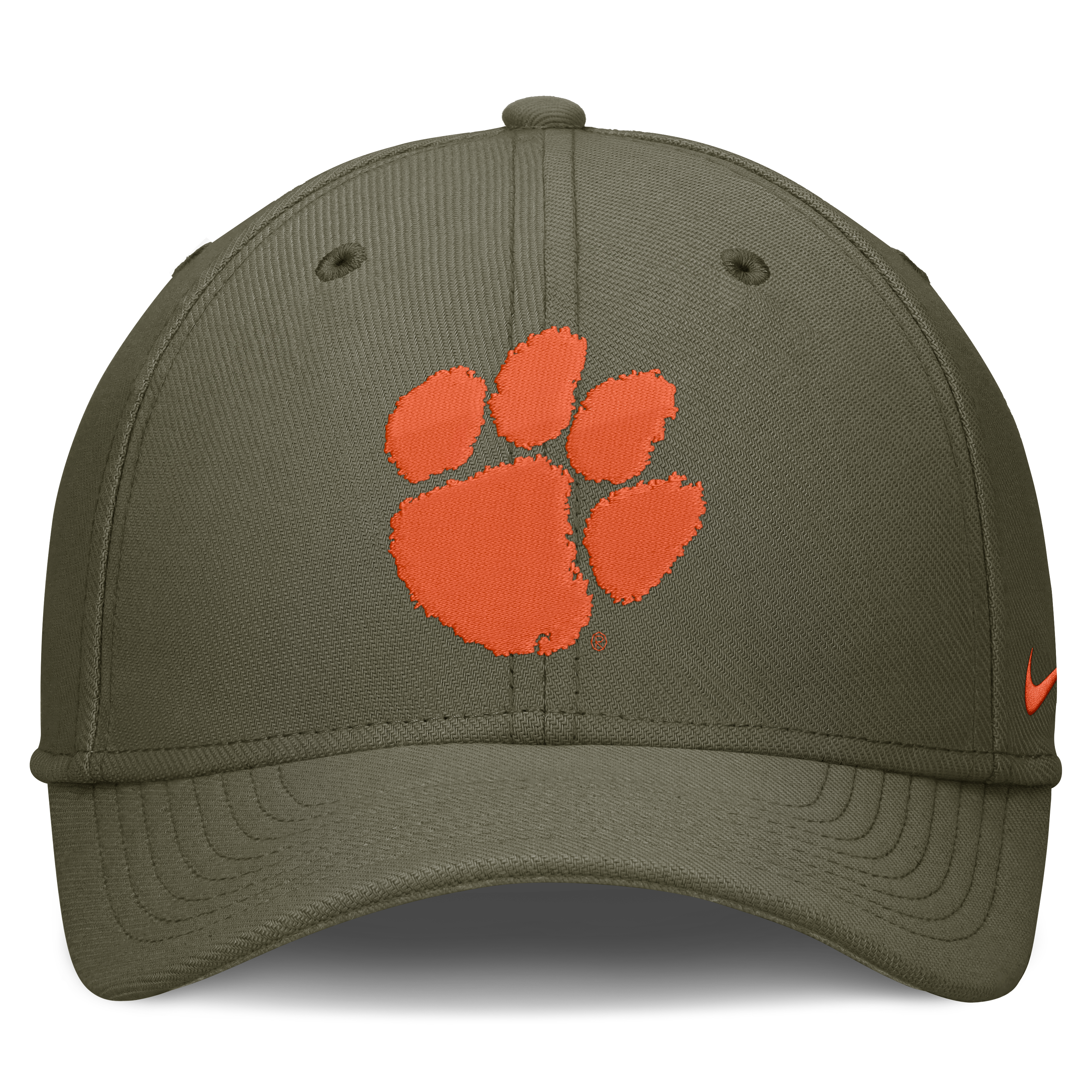 Men's Nike  Olive Clemson Tigers Primetime SwooshFlex Dri-FIT Hat