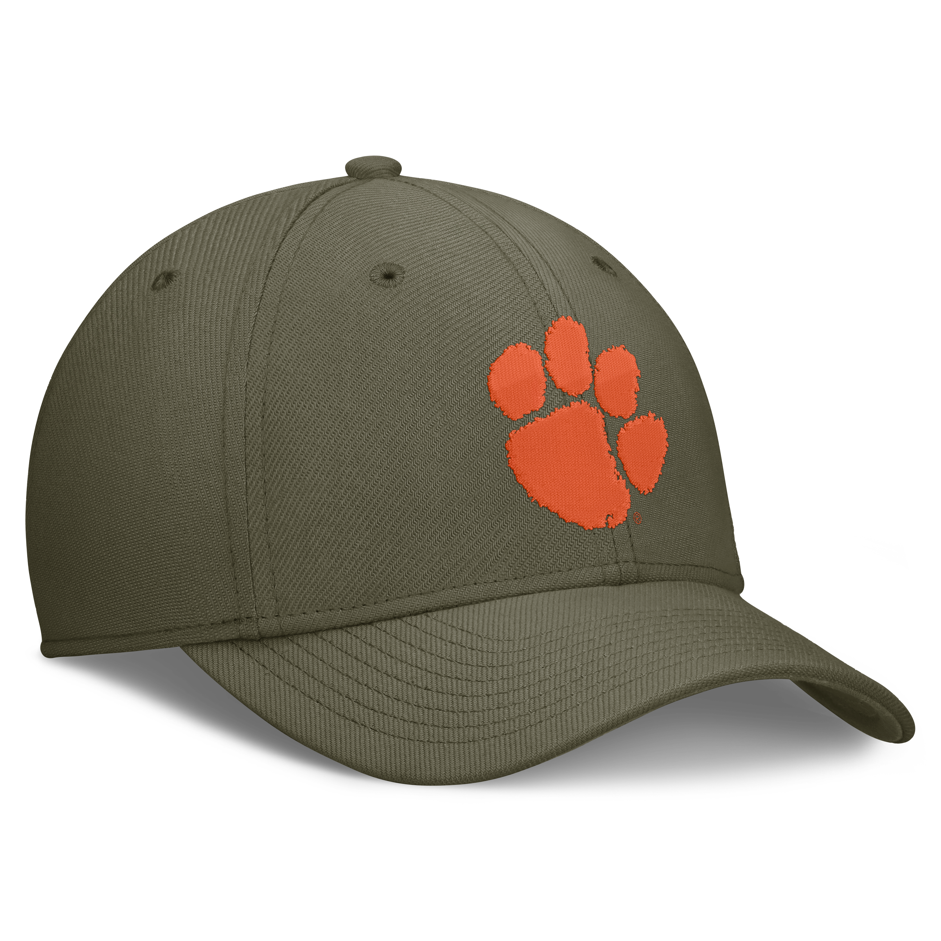 Men's Nike  Olive Clemson Tigers Primetime SwooshFlex Dri-FIT Hat