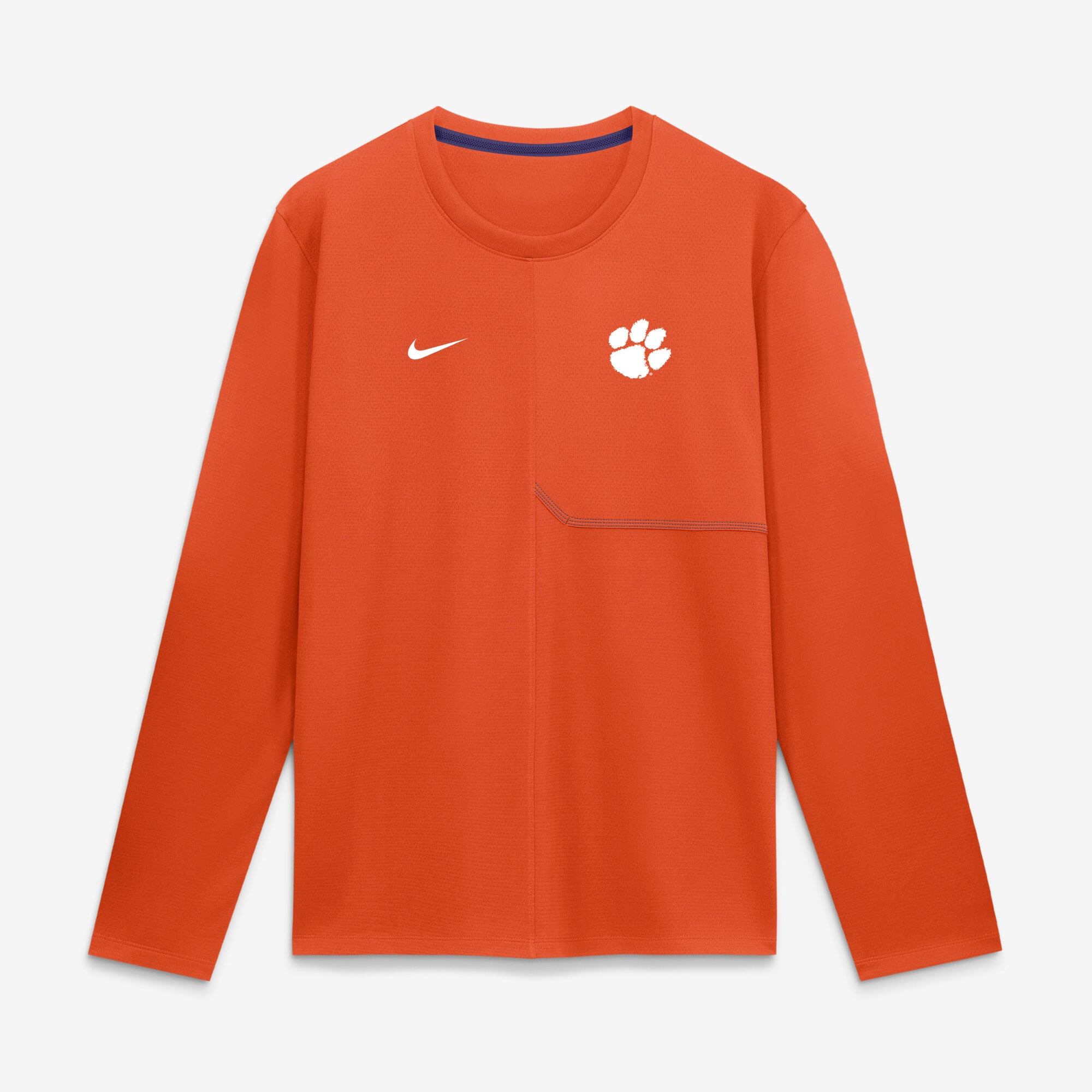 Men's Nike Orange Clemson Tigers 2026 Sideline Coaches UV Dri-FIT Long Sleeve Shirt
