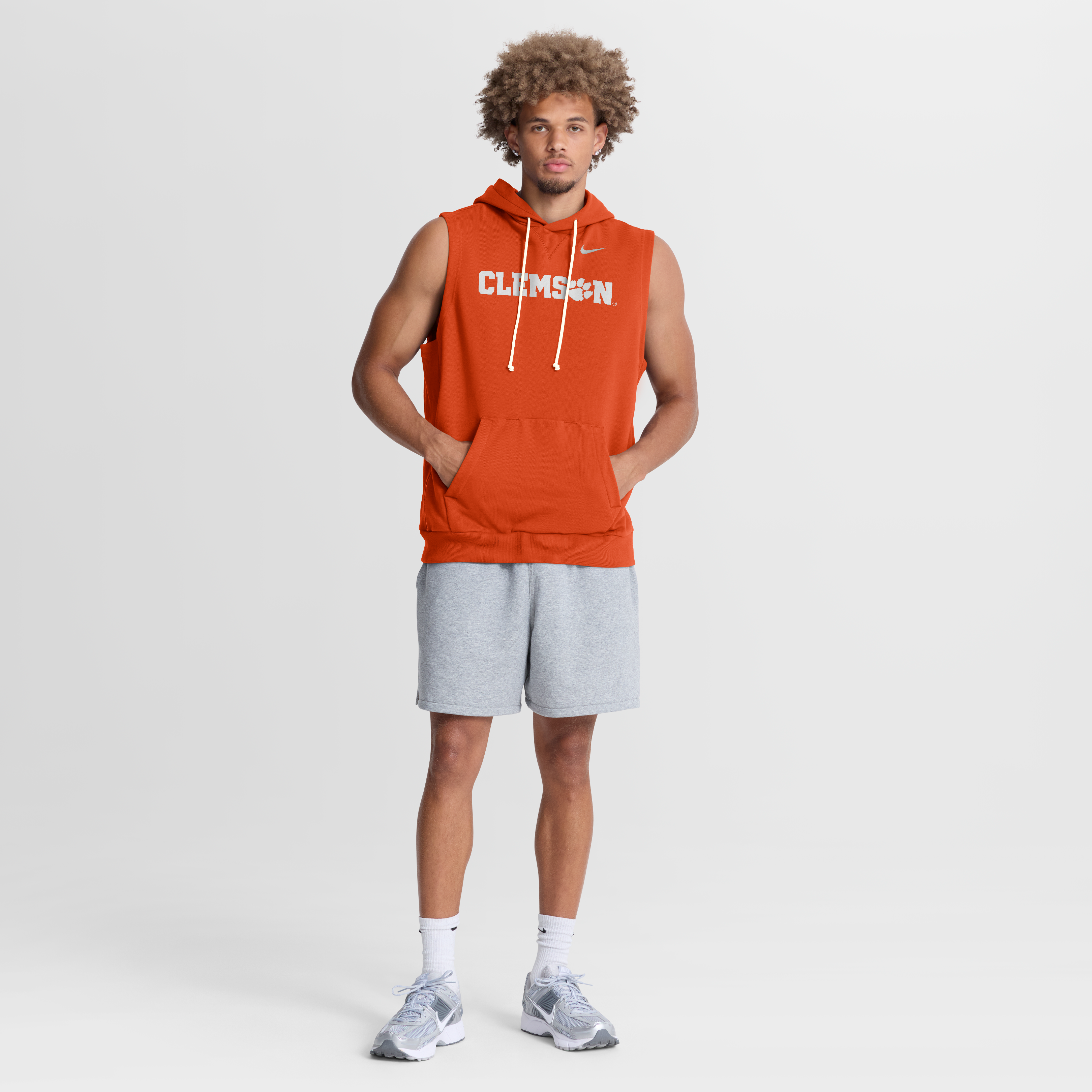 Men's Nike Orange Clemson Tigers 2026 Sideline Sleeveless Dri-FIT Hoodie