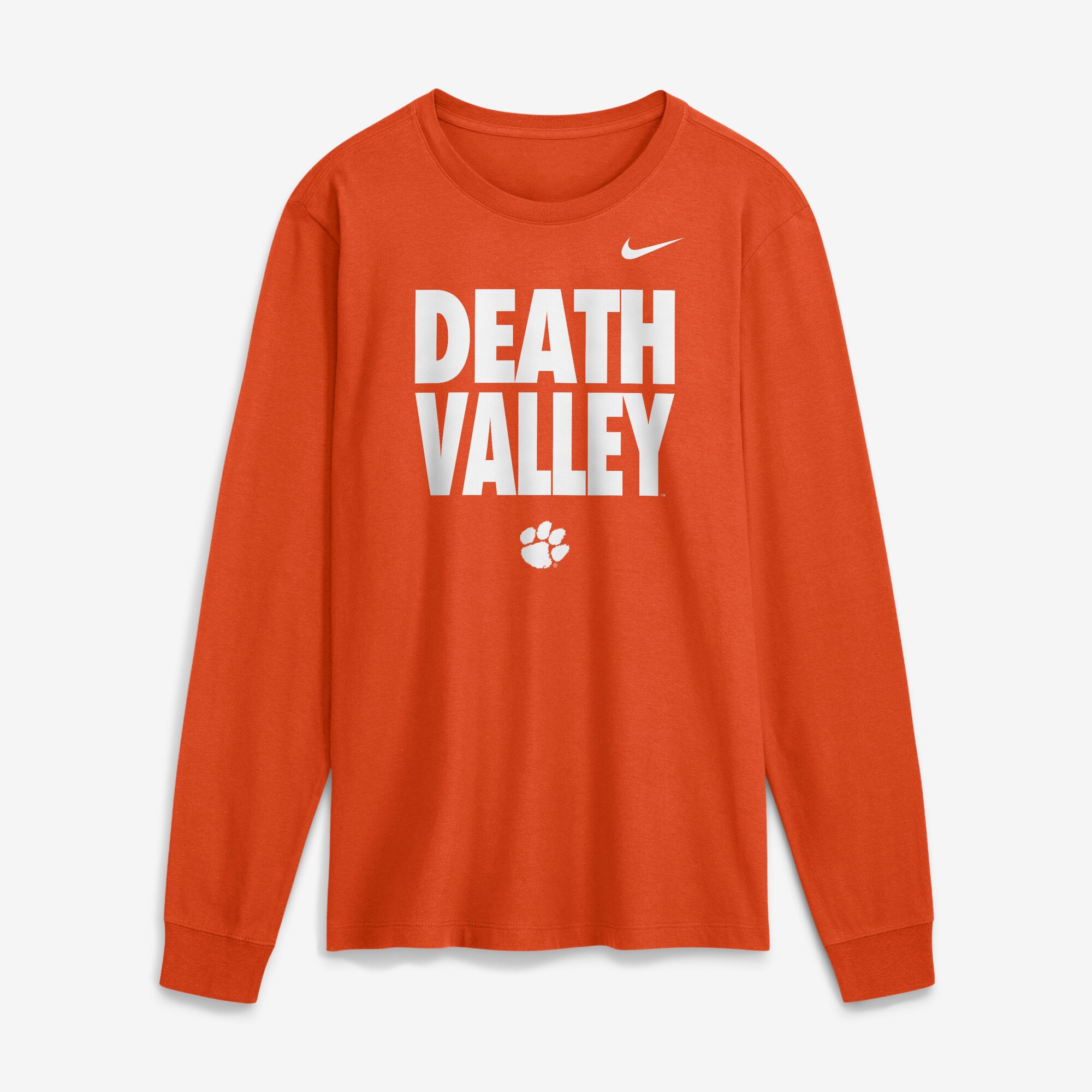Men's Nike Orange Clemson Tigers 2026 Sideline Slogan Dri-FIT Long Sleeve T-Shirt