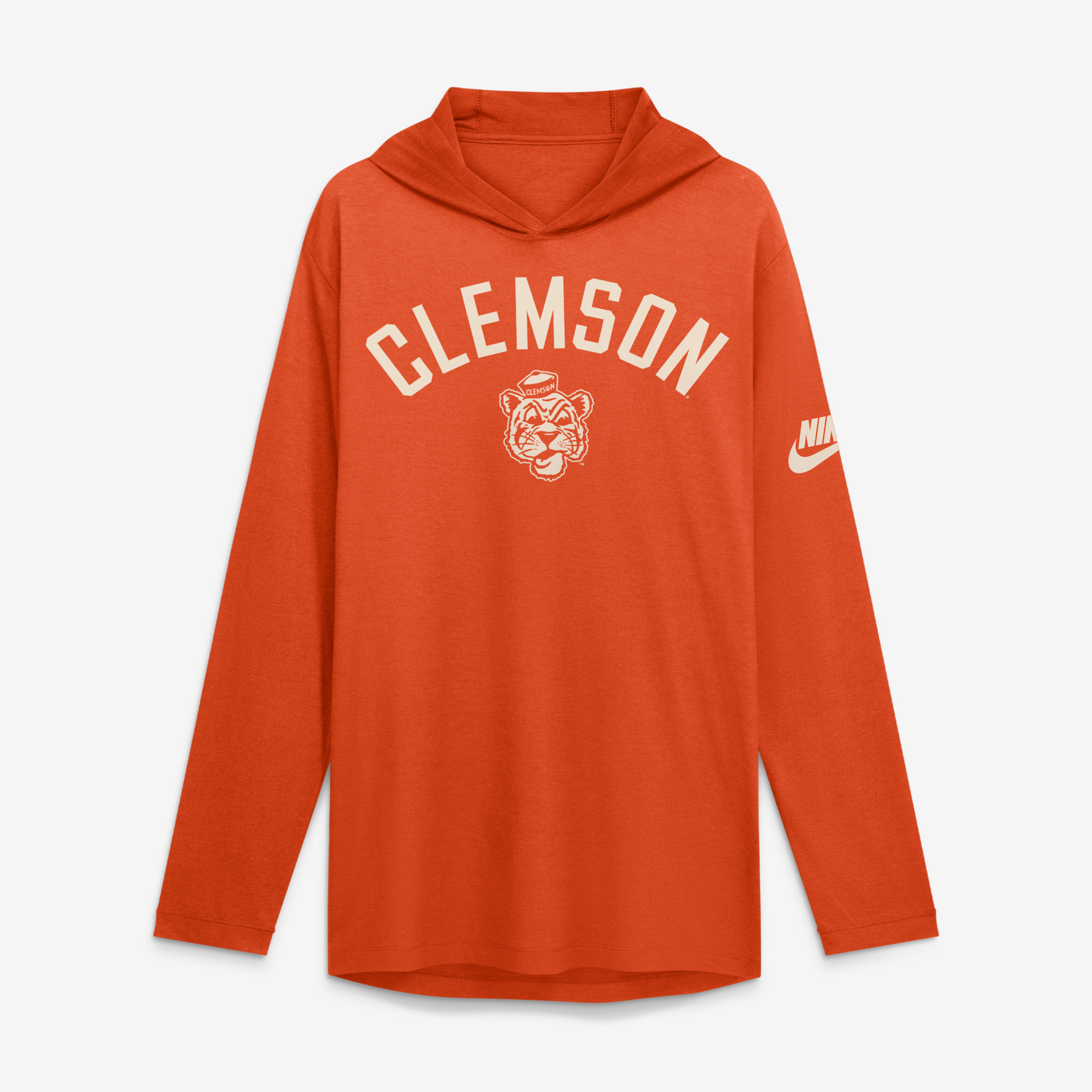Men's Nike  Orange Clemson Tigers Legacy Arch Tri-Blend Long Sleeve Hooded T-Shirt