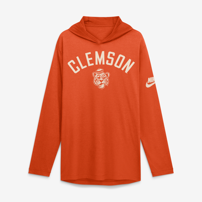 T-shirt à capuche à manches longues Clemson Tigers Nike Legacy Arch Tri-Blend - Orange