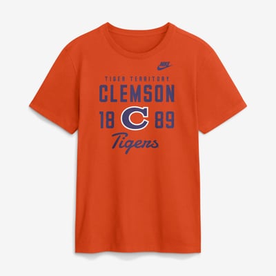 T-shirt Clemson Tigers Nike Legacy Stacked Established - Orange
