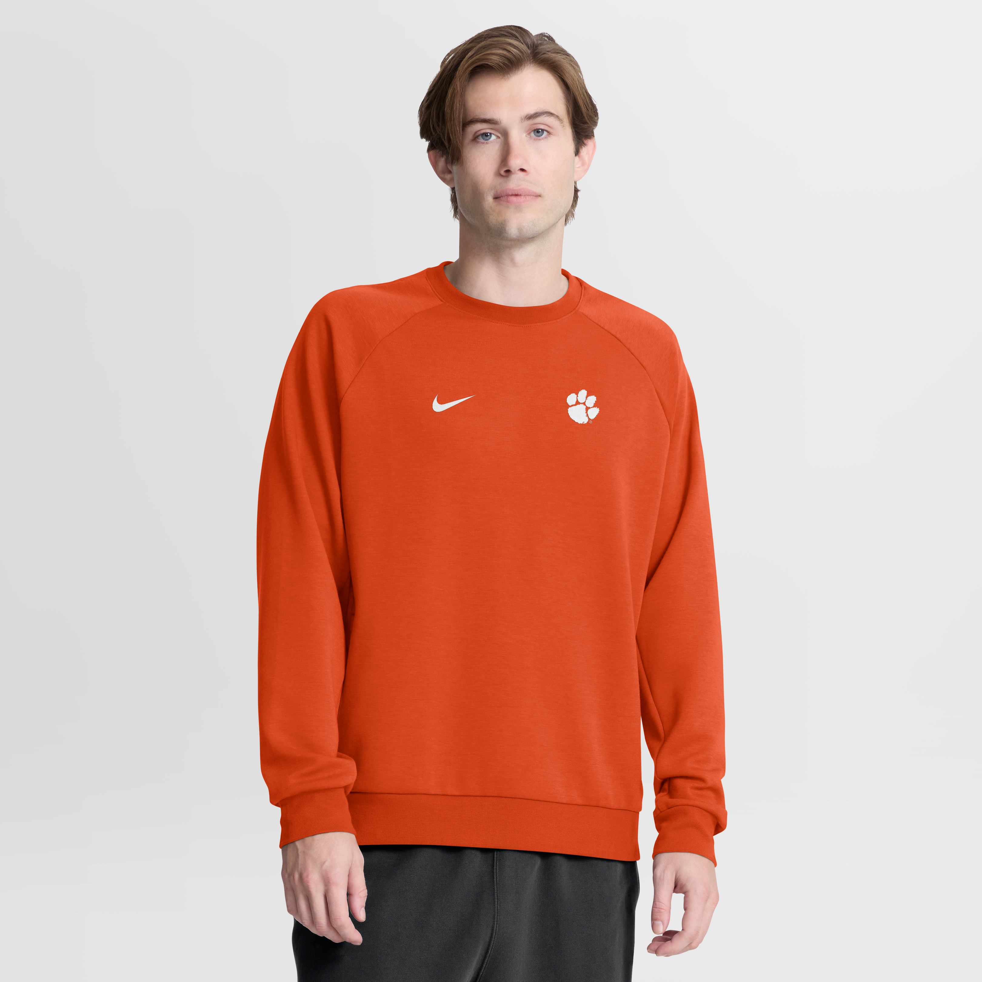Men's Nike Orange Clemson Tigers Premium Performance Raglan Dri-FIT Sweatshirt