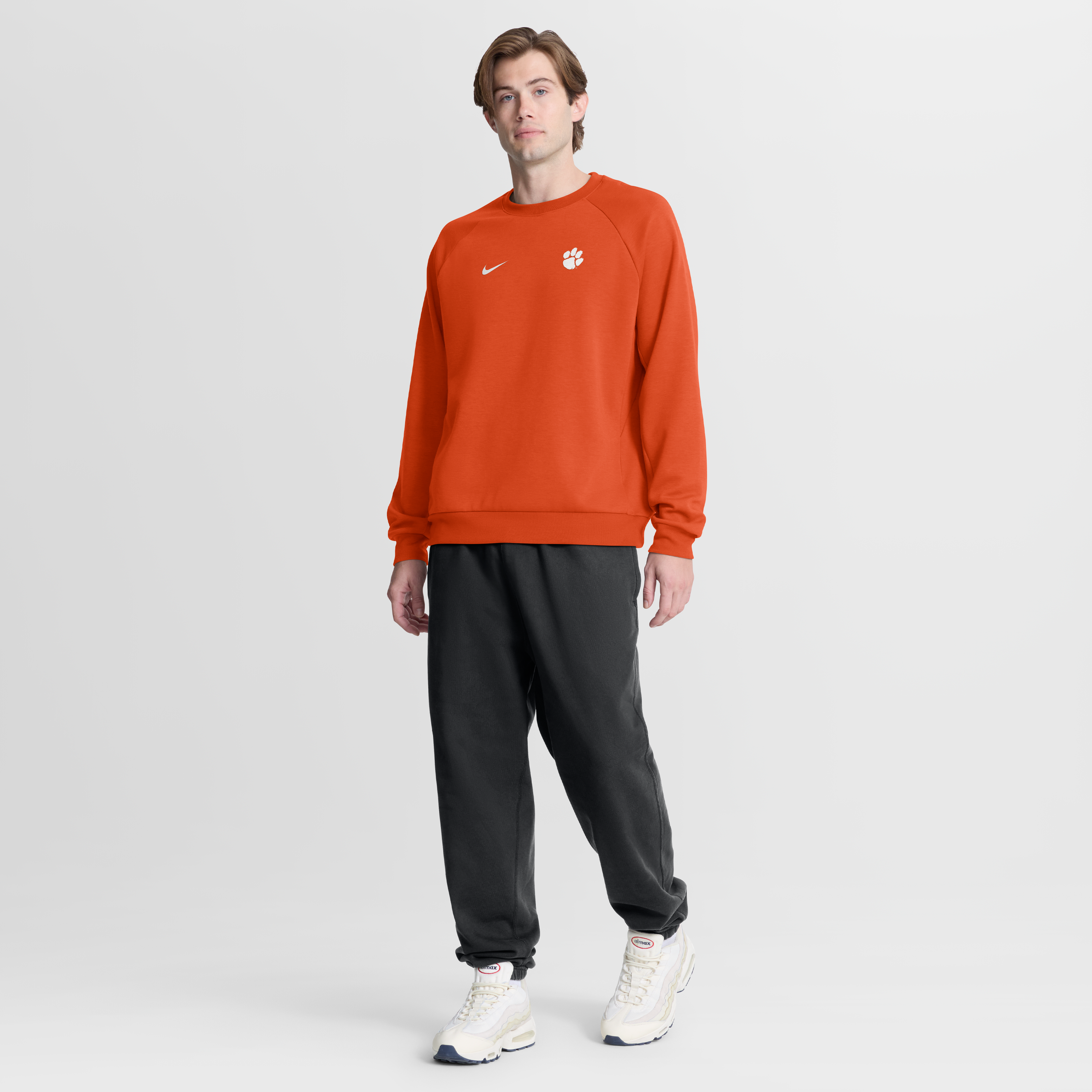 Men's Nike Orange Clemson Tigers Premium Performance Raglan Dri-FIT Sweatshirt