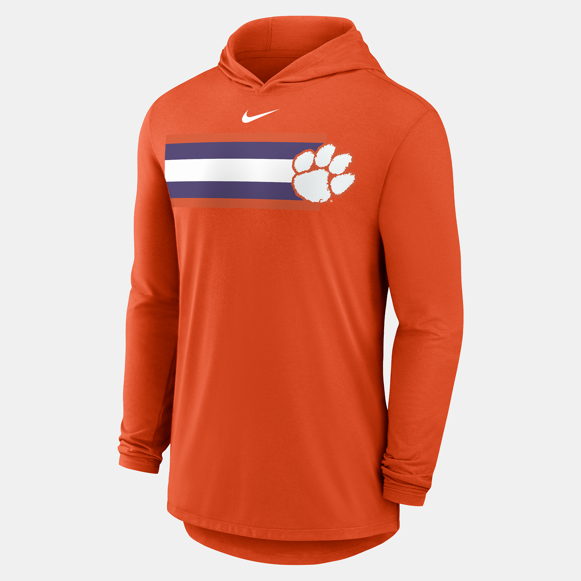 Men's Nike Orange Clemson Tigers Primetime Pattern Tri-Blend Dri-FIT Long Sleeve Hooded T-Shirt