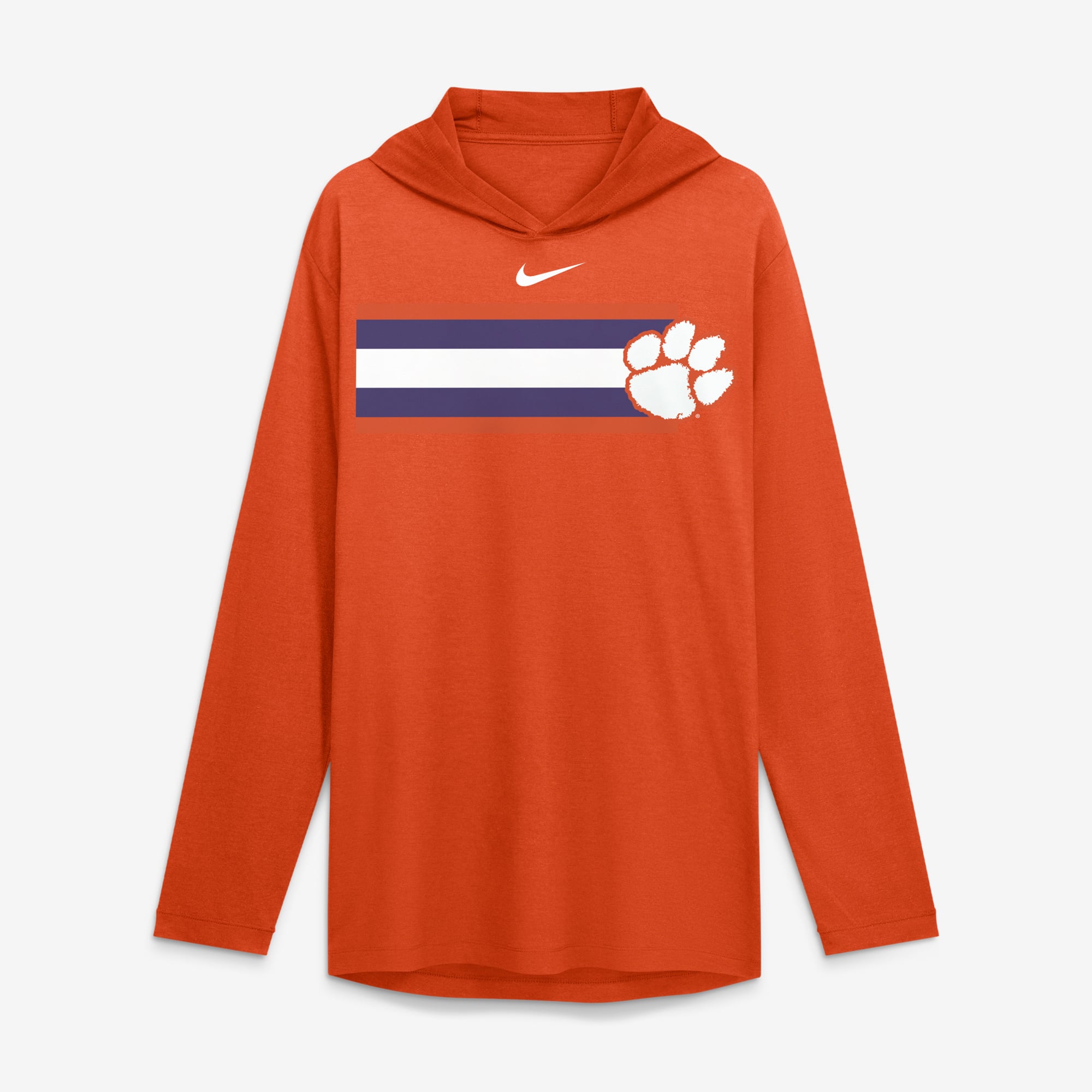 Men's Nike Orange Clemson Tigers Primetime Pattern Tri-Blend Dri-FIT Long Sleeve Hooded T-Shirt