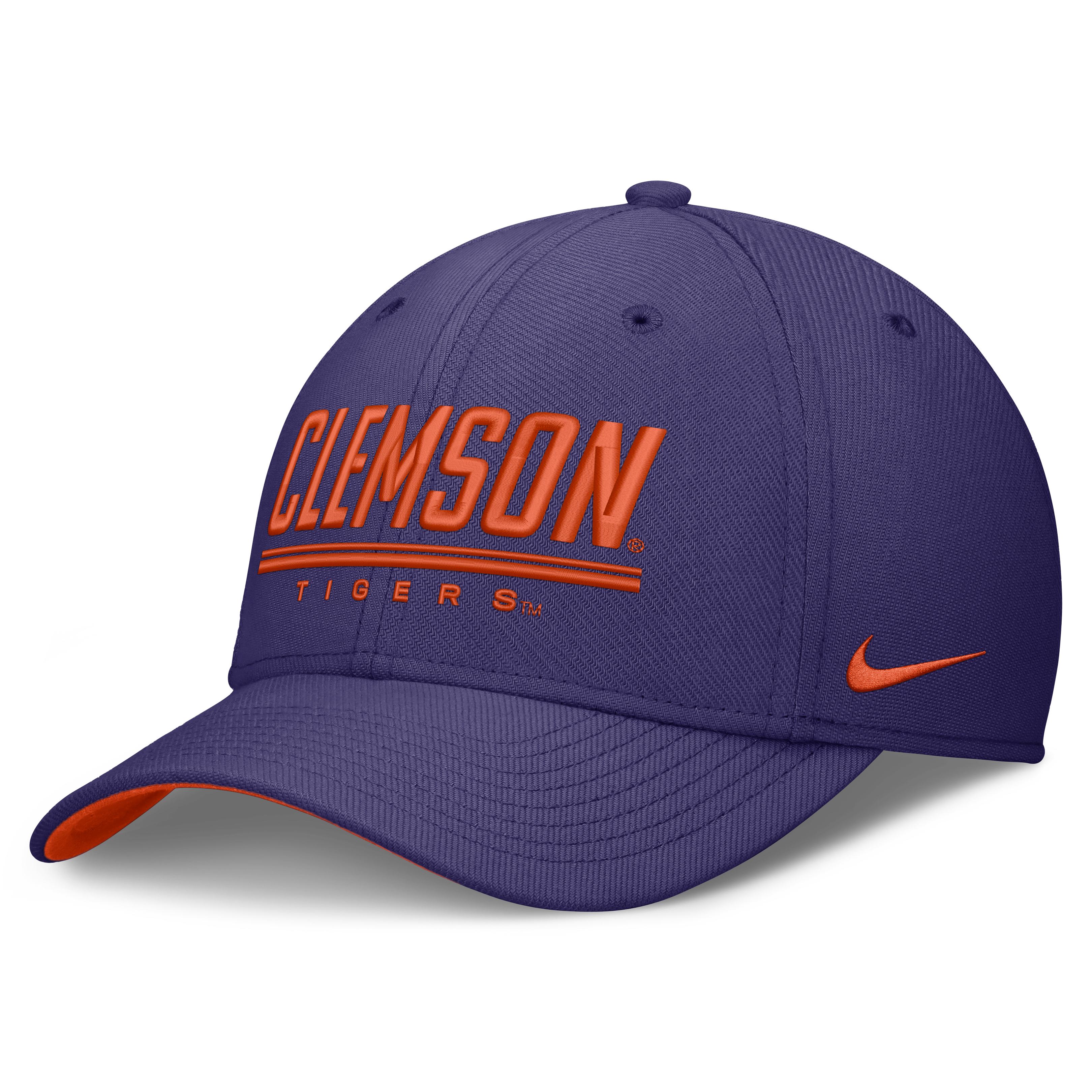 Casquette Nike Swooshflex violette Clemson Tigers Game Day Rise pour homme