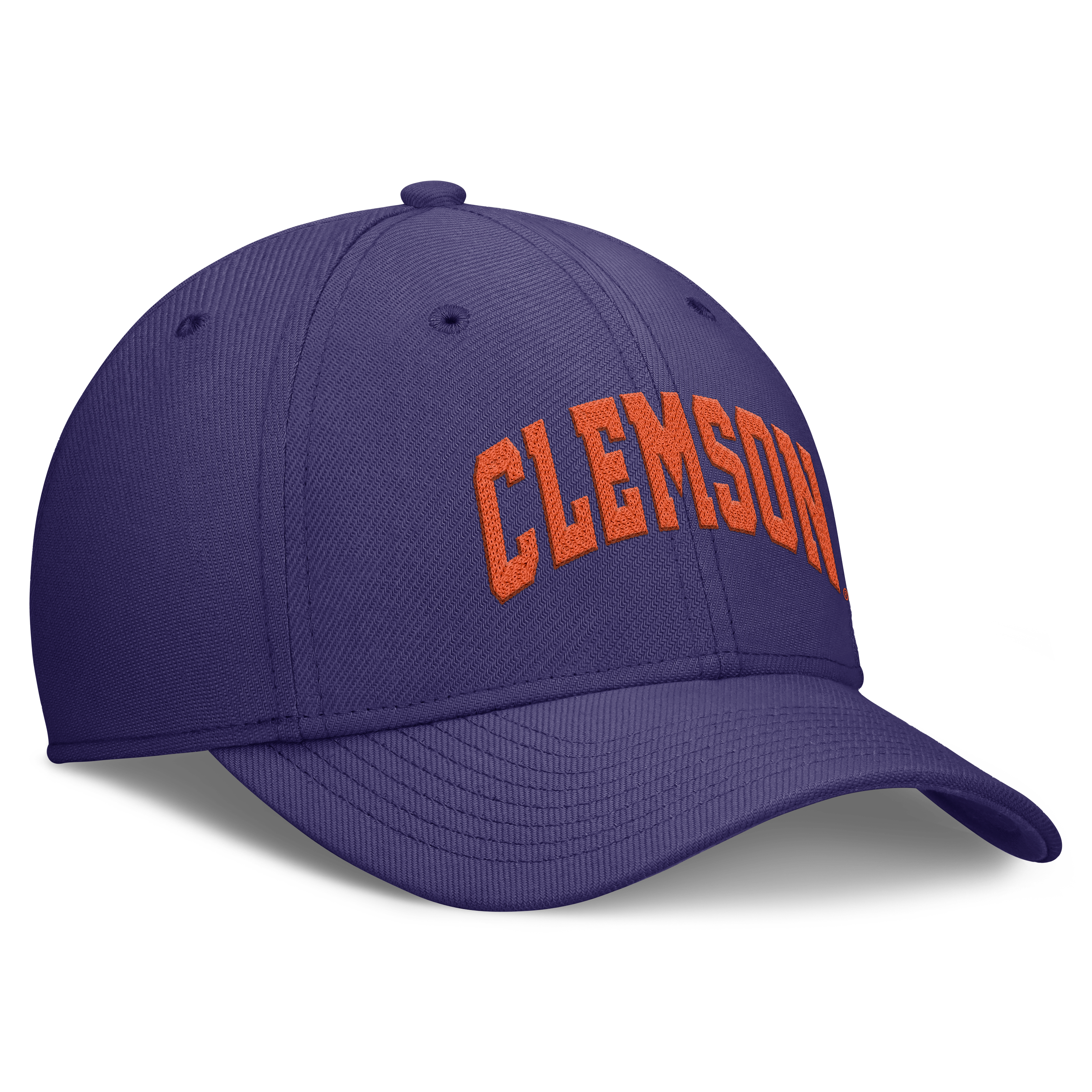 Casquette Nike violette Clemson Tigers Letter Rise SwooshFlex Dri-FIT pour homme