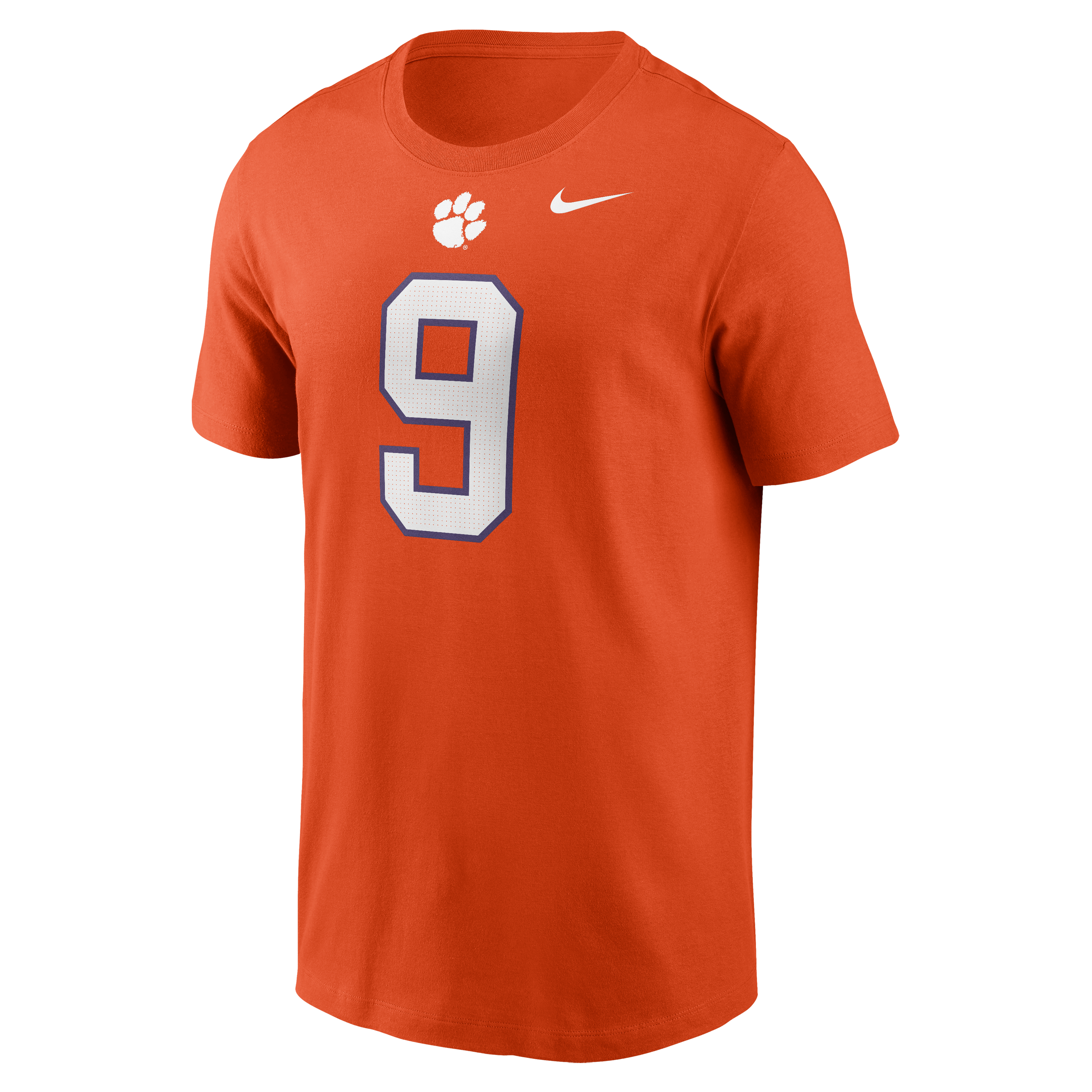 T-shirt Nike pour homme Travis Etienne Jr Orange Clemson Tigers avec nom et numéro