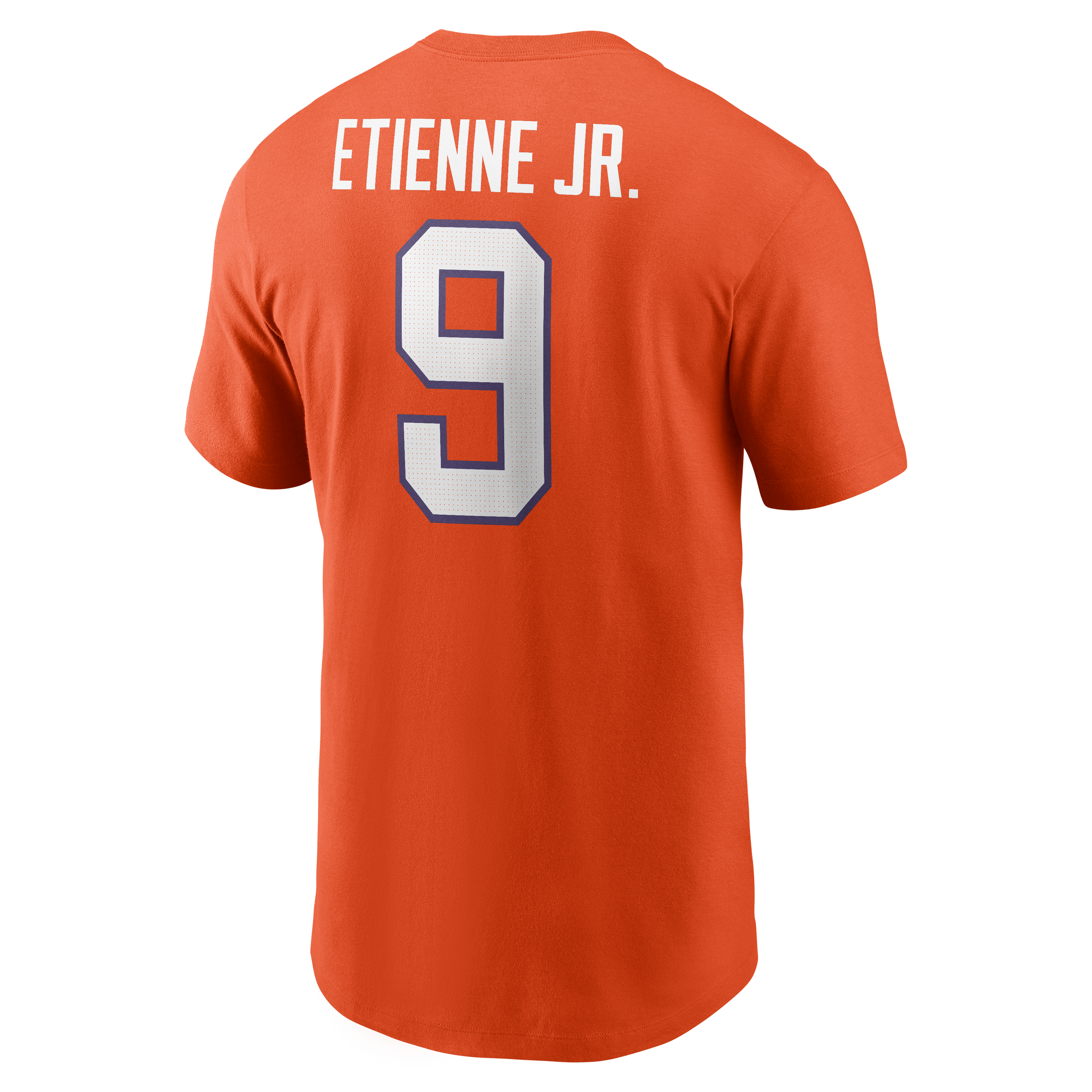 T-shirt Nike pour homme Travis Etienne Jr Orange Clemson Tigers avec nom et numéro