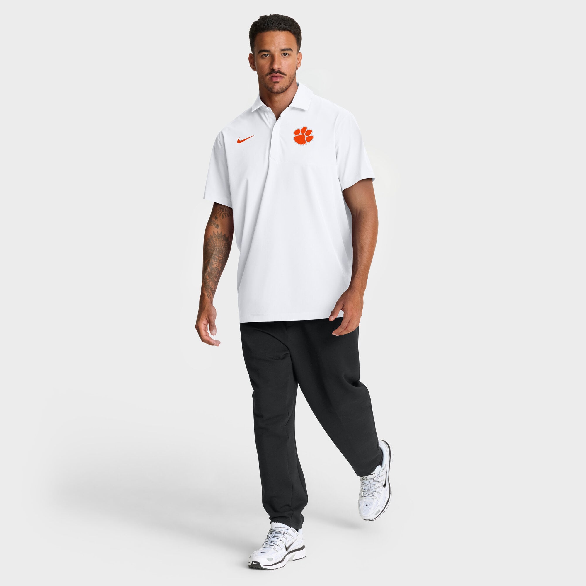 Men's Nike White Clemson Tigers Coaches Sideline Dri-FIT Polo