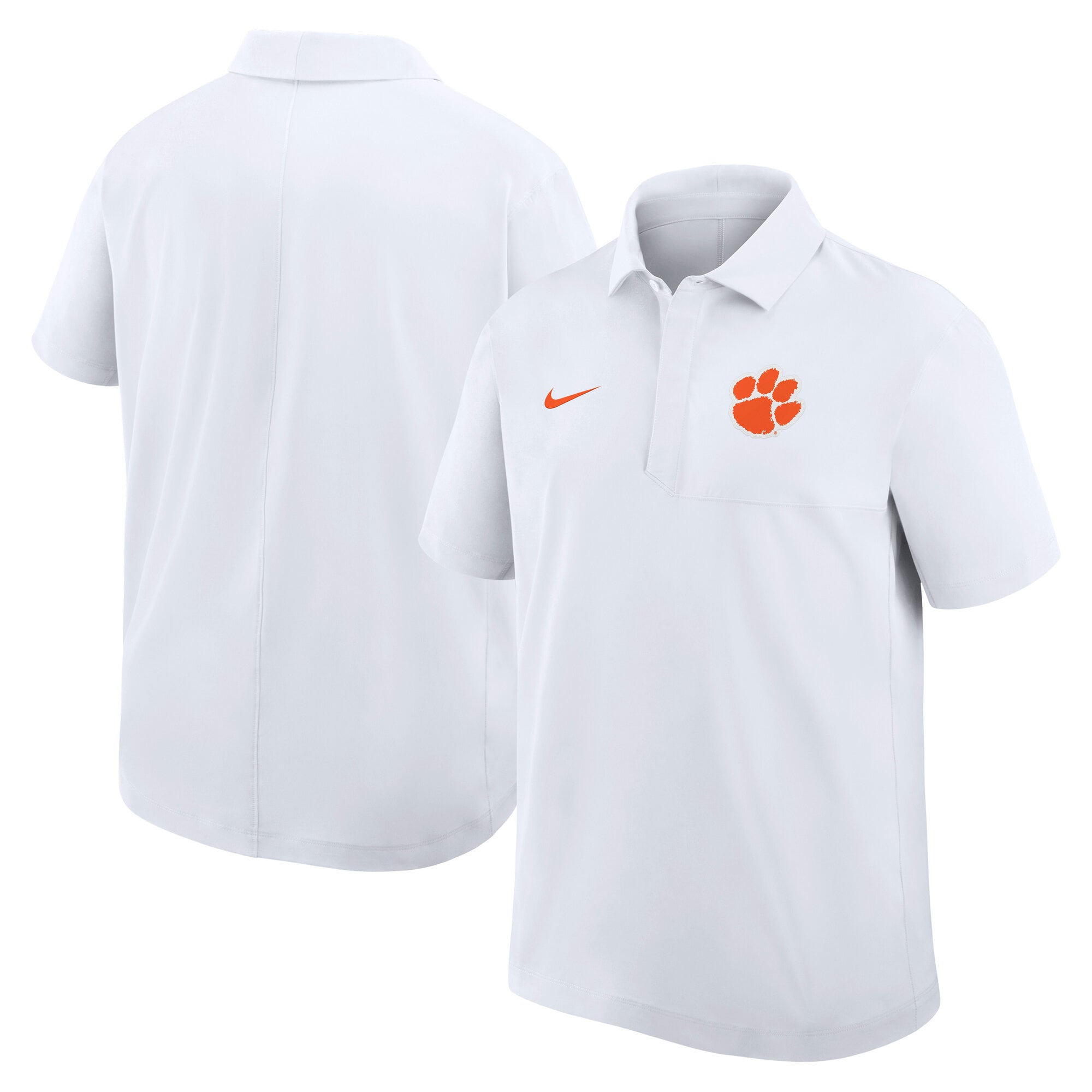 Men's Nike White Clemson Tigers Coaches Sideline Dri-FIT Polo