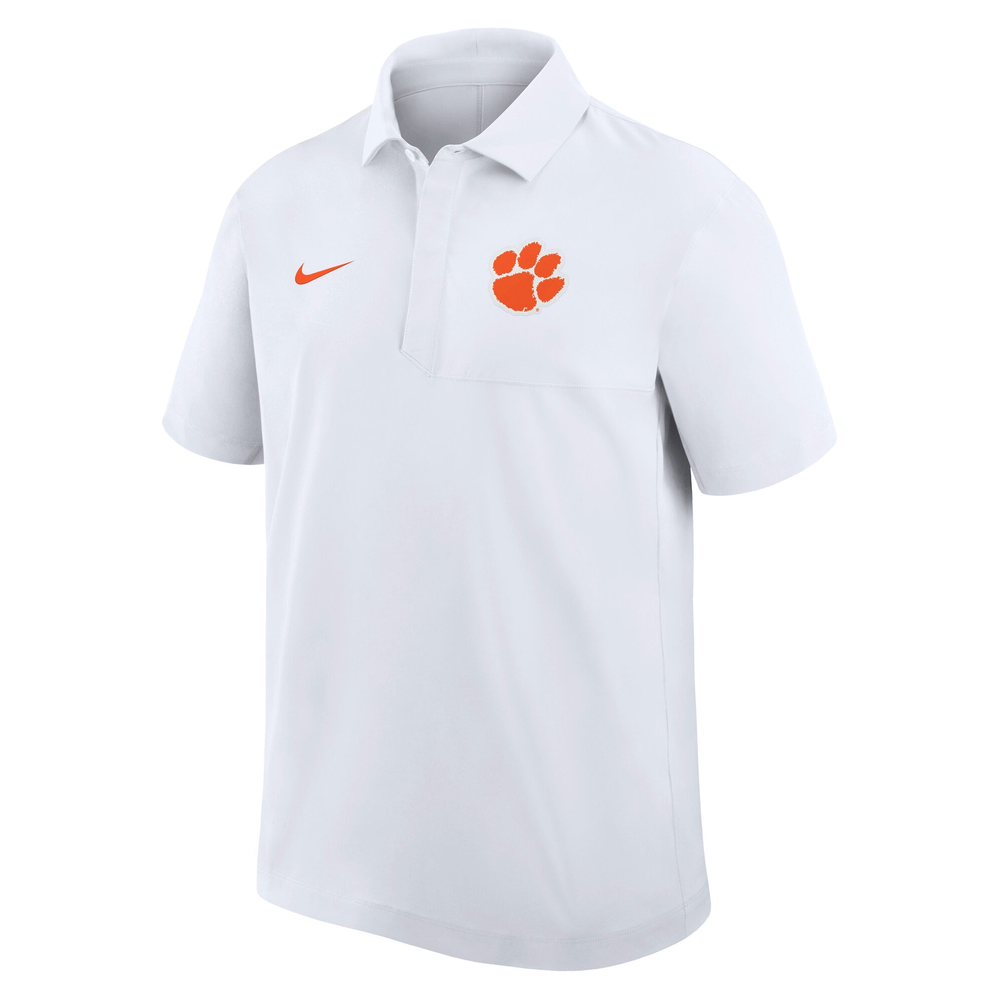 Men's Nike White Clemson Tigers Coaches Sideline Dri-FIT Polo