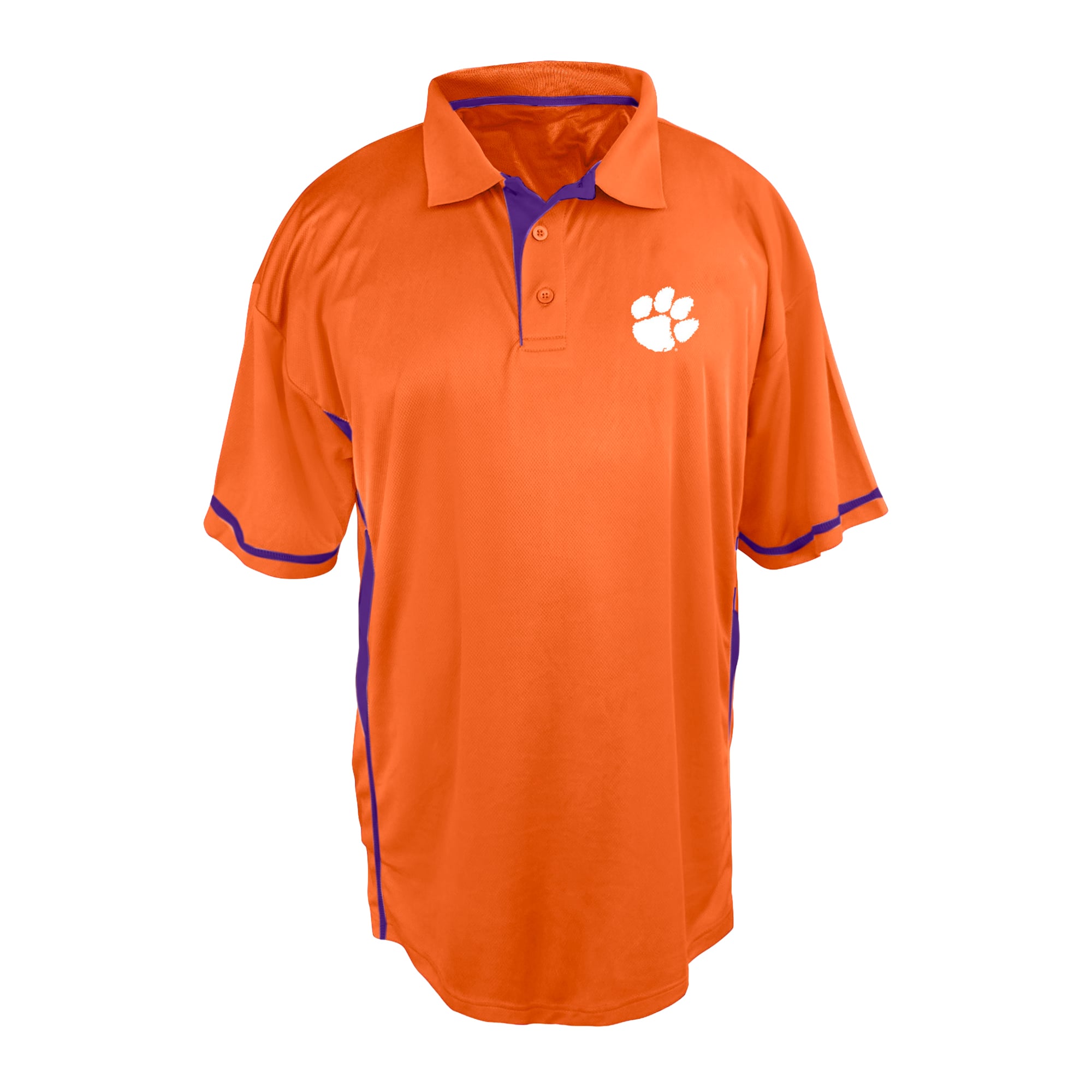 Polo à empiècements colorés orange Clemson Tigers pour homme, grandes tailles