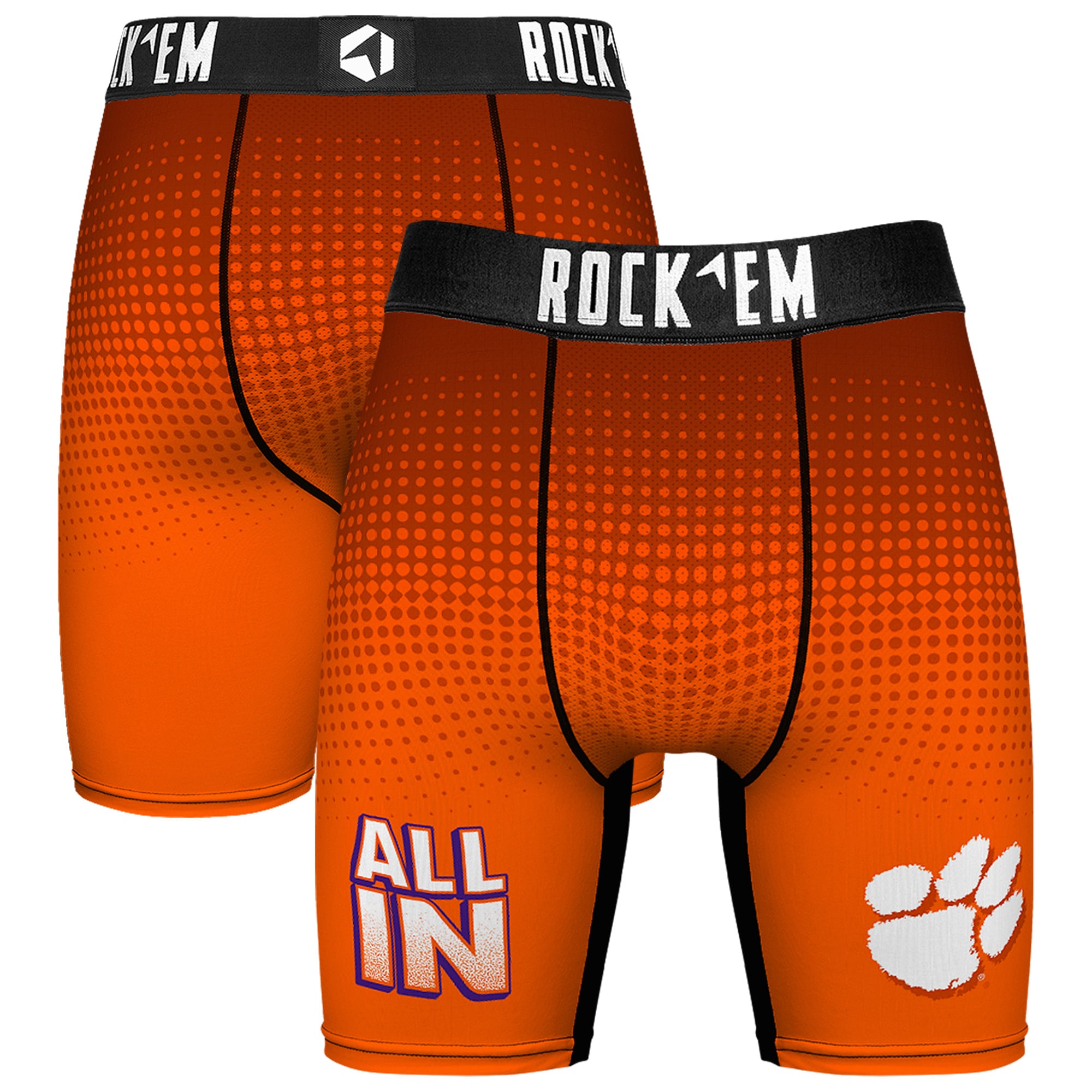 Tigger Ruck Em Men's Rock Em Socks Orange Clemson Tigers Slogan Boxer Briefs