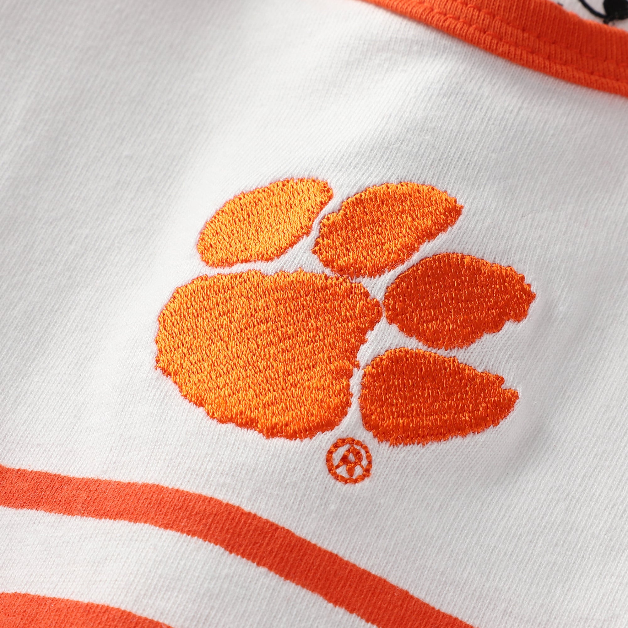Body bébé Little King orange et blanc à boutons-pression sur les épaules, motif tigres de Clemson