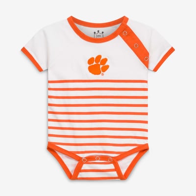 Body à boutons-pression aux épaules pour nouveau-né et bébé Clemson Tigers Little King - Orange/Blanc