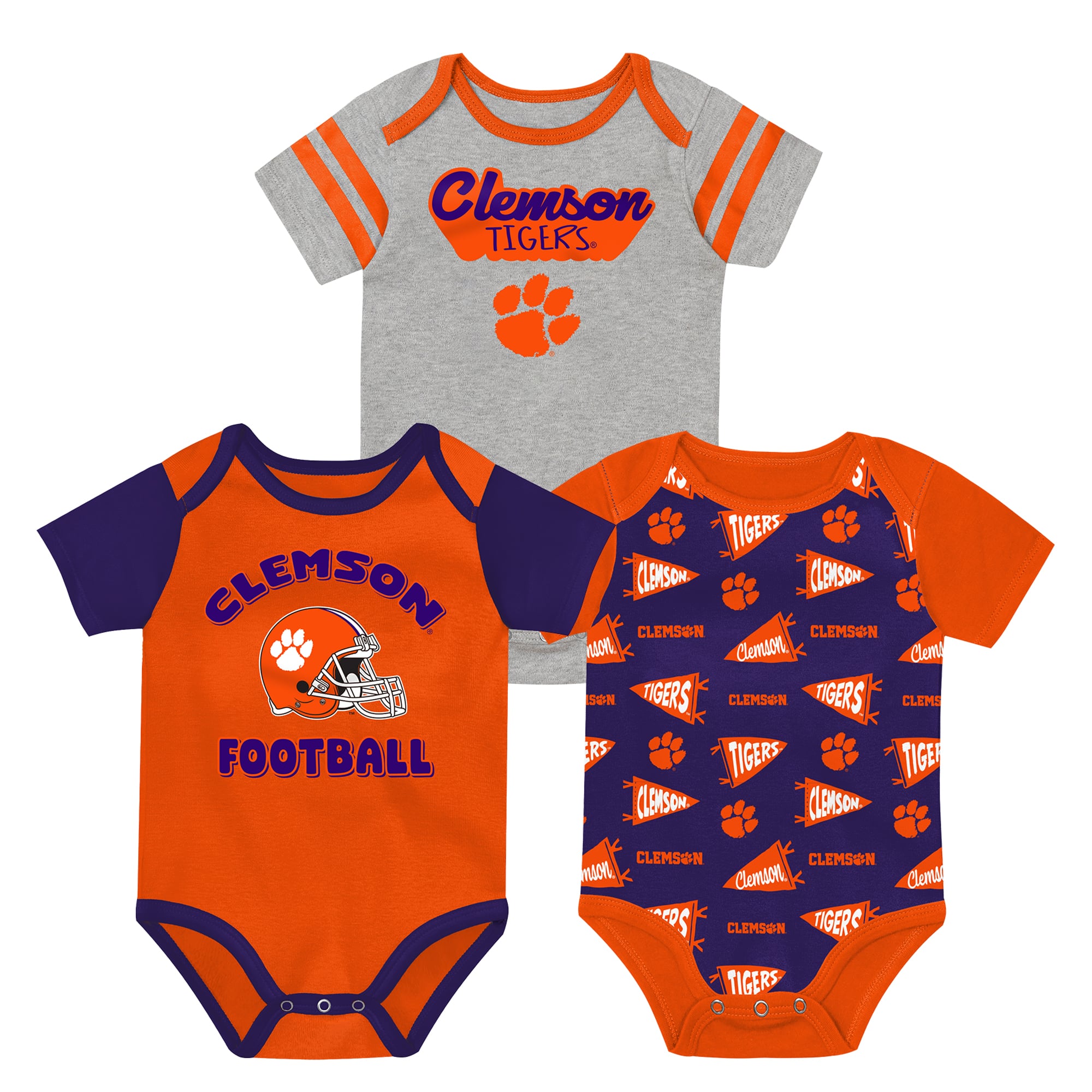 Newborn Outerstuff  Orange Clemson Tigers Star Player Three-Piece Bodysuit Set