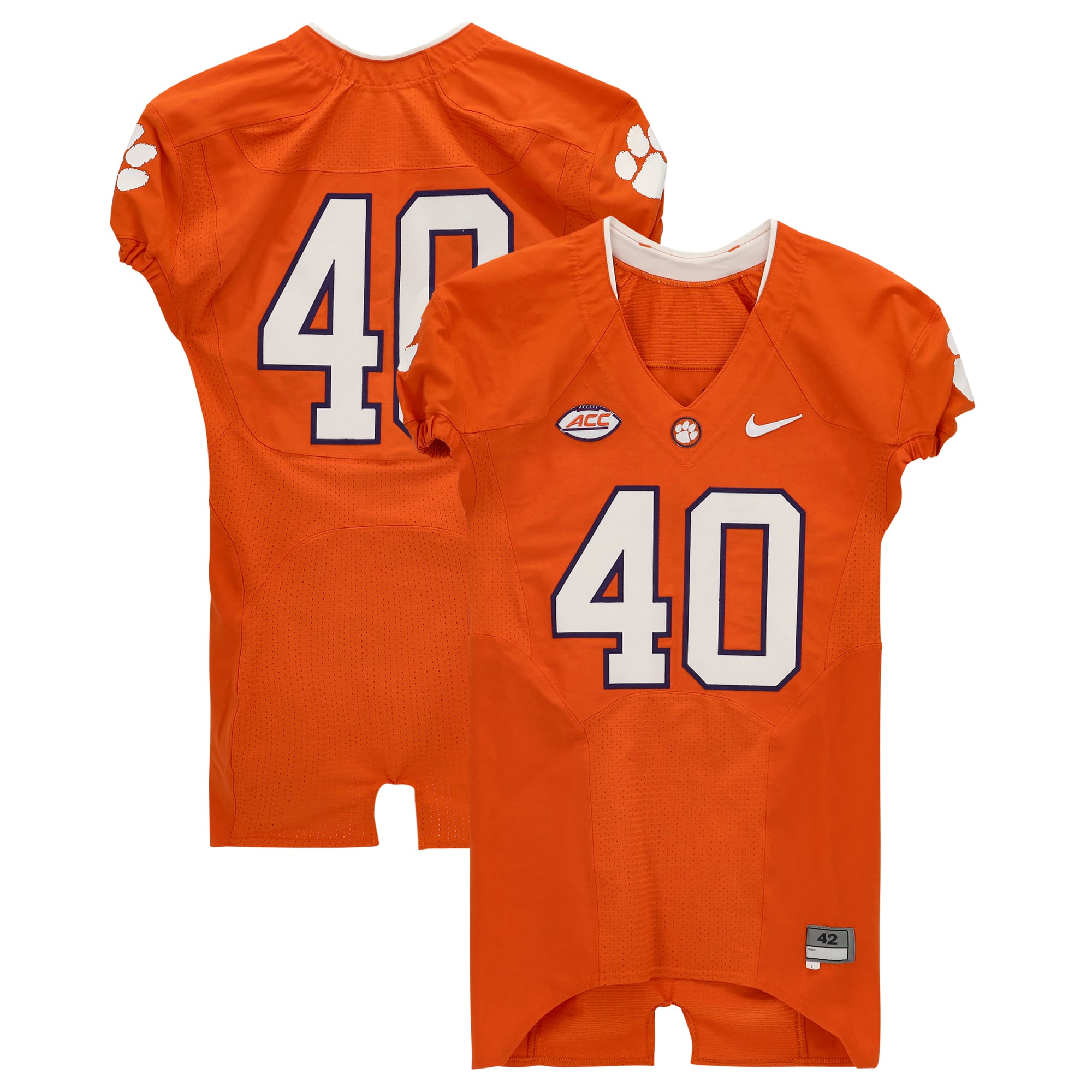Nike Clemson Tigers Football フッパン アメフト Orange Clemson Tigers Nike Team-Issued #40 Jersey from the 2015