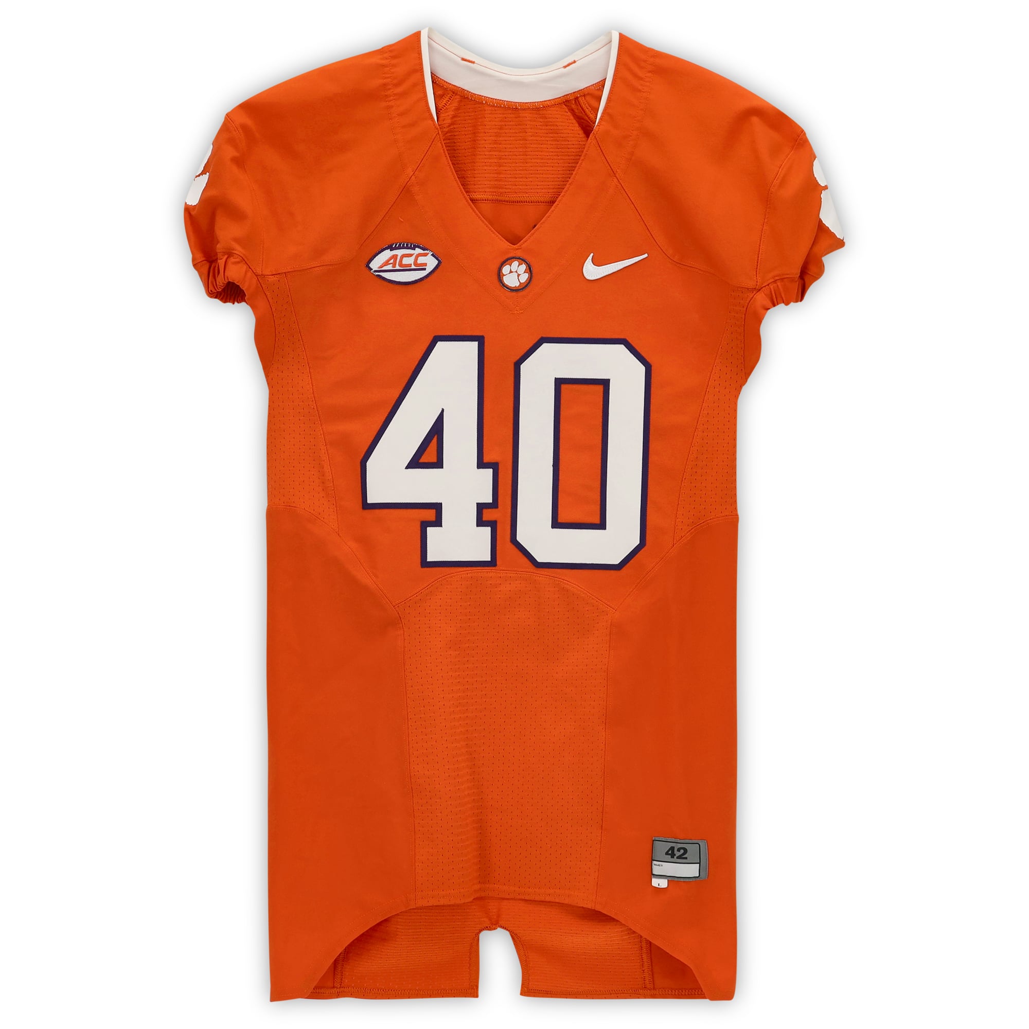 Orange Clemson Tigers Nike Team-Issued #40 Jersey from the 2015
