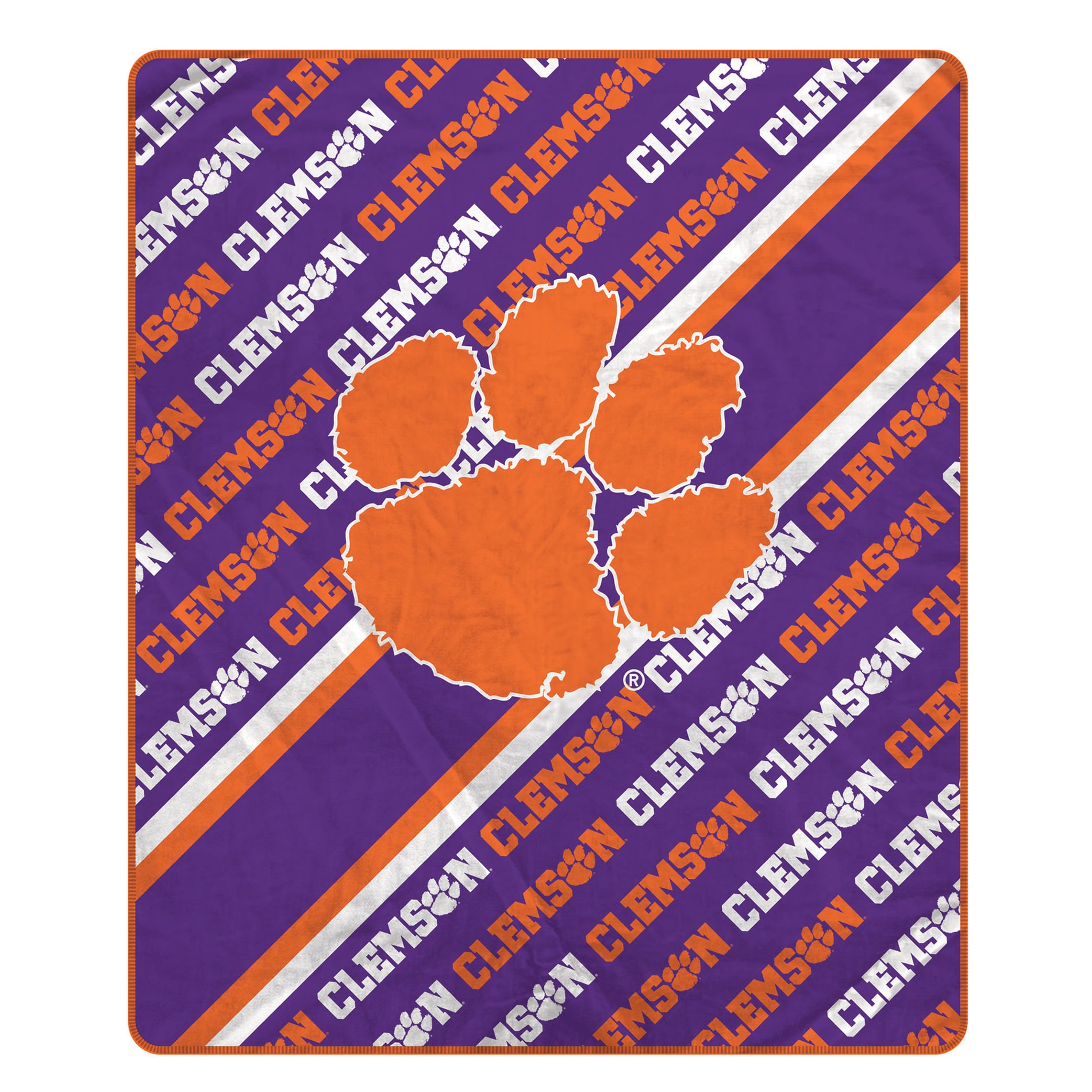 Pegasus Clemson Tigers 60" x 70" Diagonal Lined Wordmark Ultra Soft Blanket