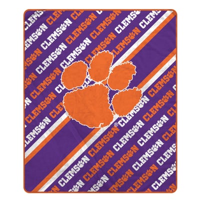 Clemson Tigers Pegasus 60" x 70" Diagonal Lined Wordmark Ultra Soft Blanket