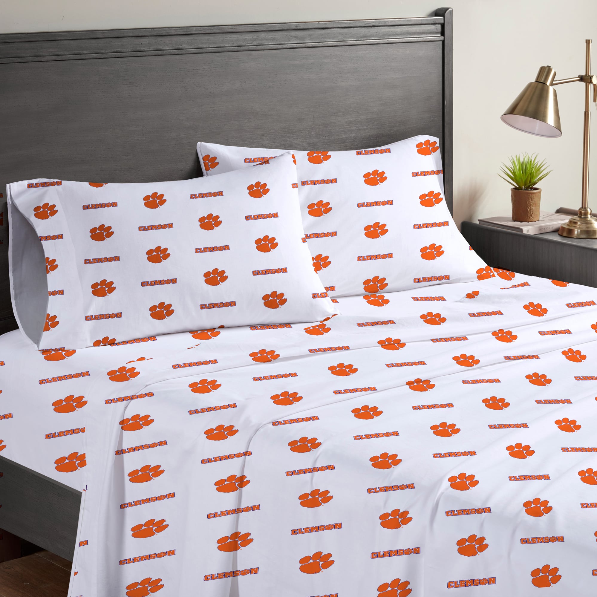 Ensemble de draps complets quatre pièces Pegasus Clemson Tigers