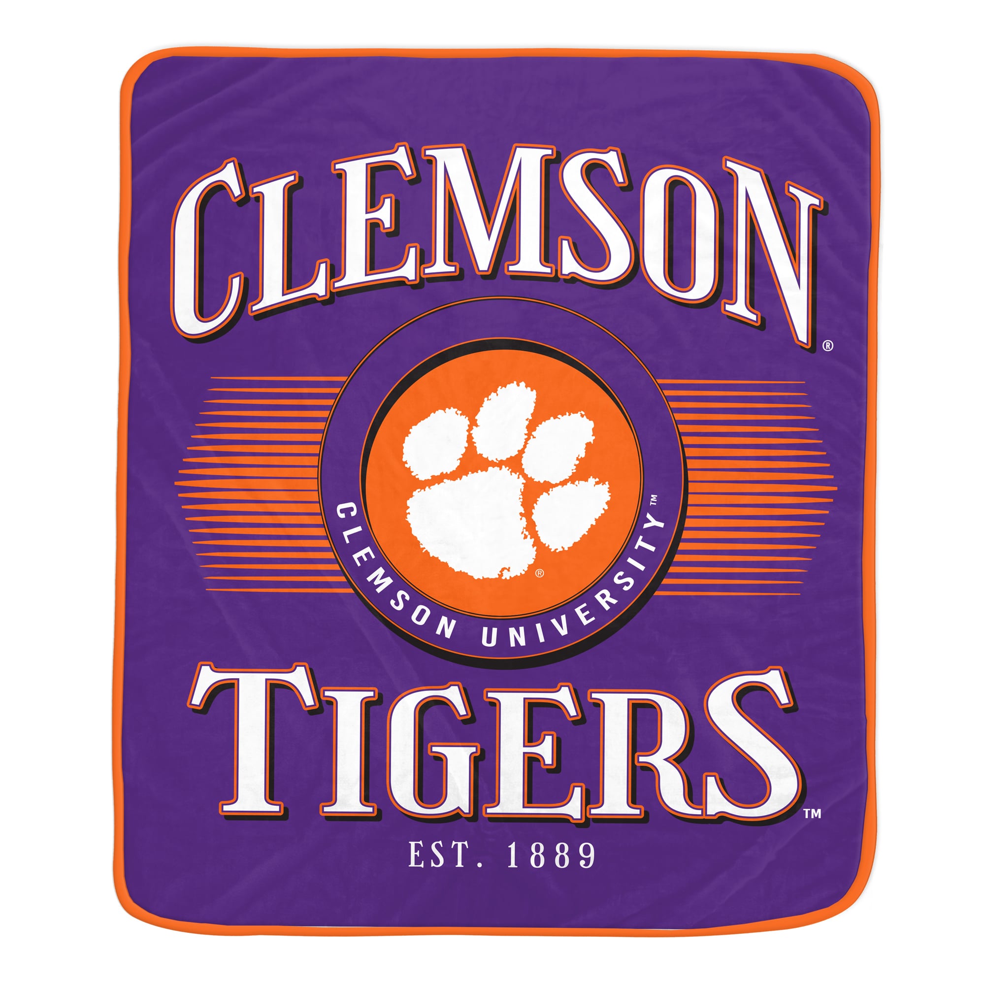 Couverture ultra douce Pegasus Clemson Tigers Spotlight Arch 60" x 70"