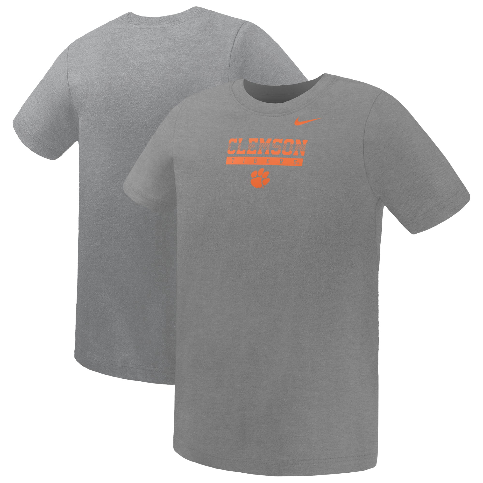 Preschool Nike Gray Clemson Tigers Name Bar Legend Dri-FIT T-Shirt