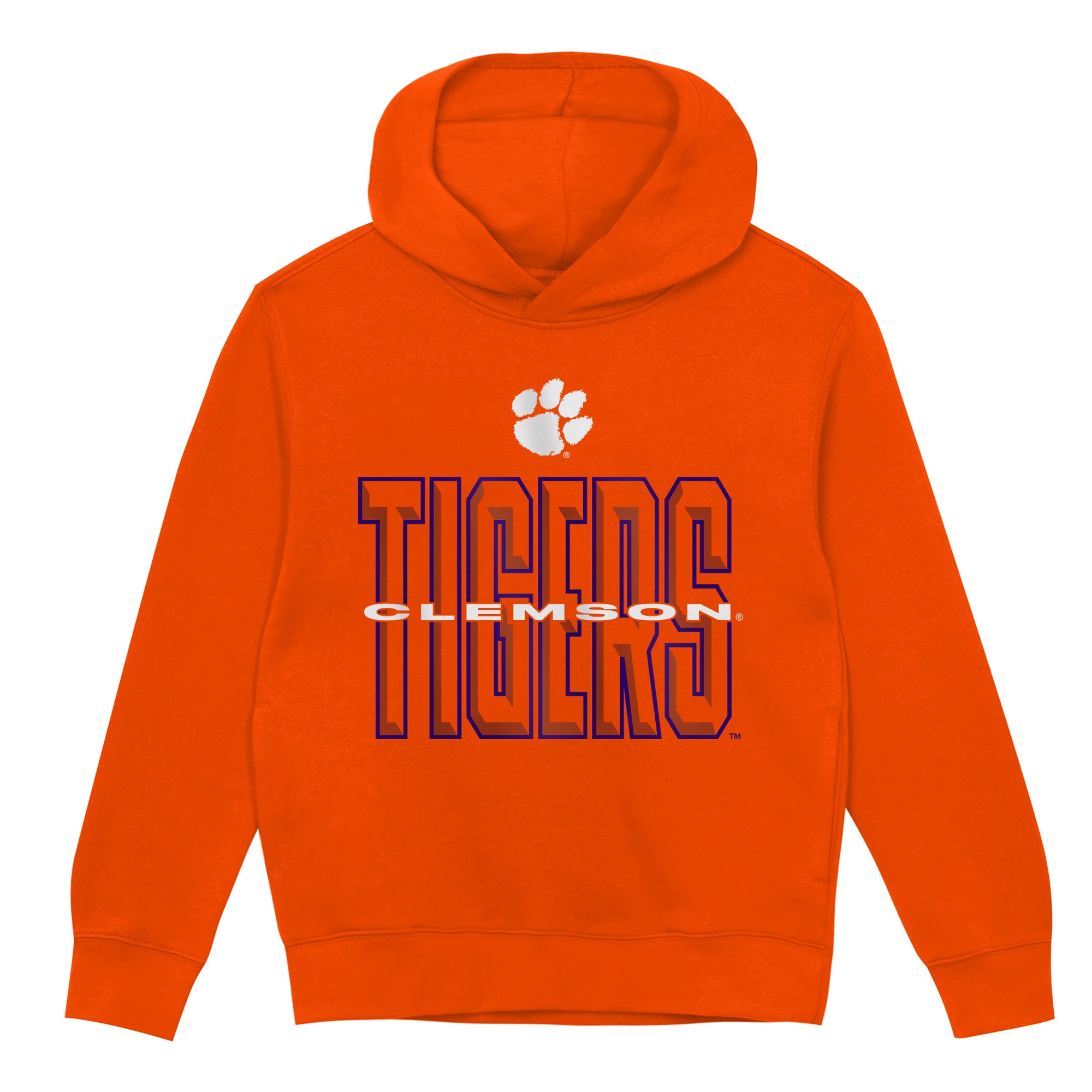 Sweat à capuche polaire orange Clemson Tigers Field General pour enfants d'âge préscolaire