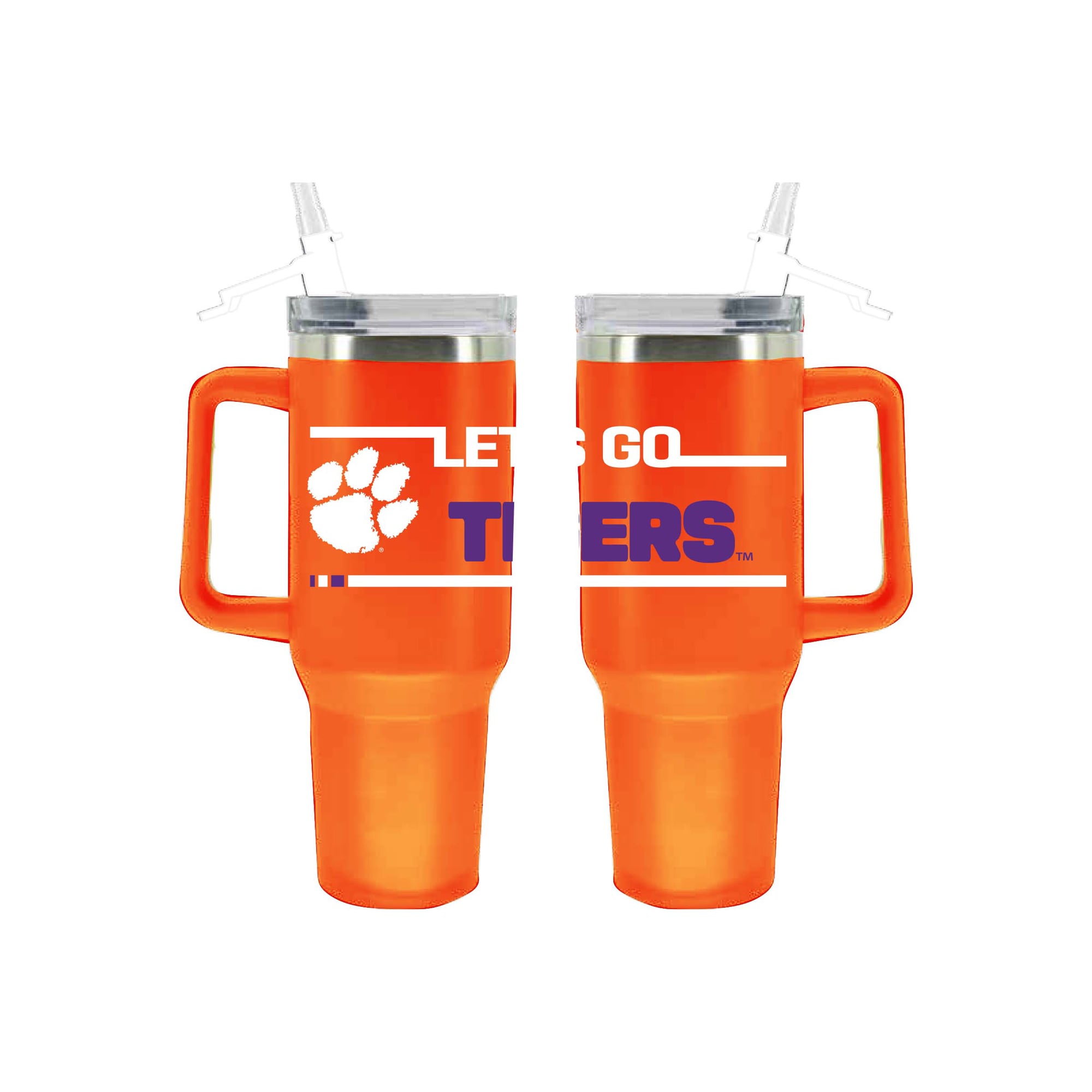 The Memory Company Clemson Tigers 40oz. Stainless Steel Team Color Tumbler with Flip Straw