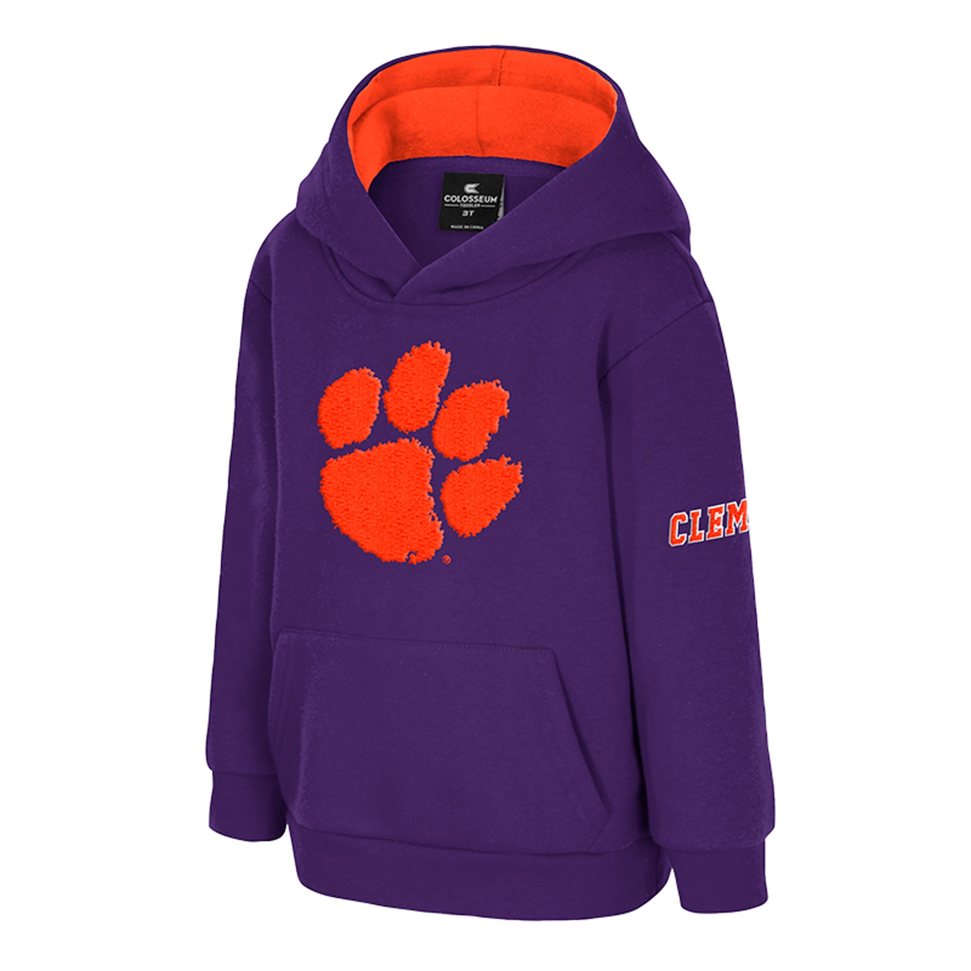 Toddler Colosseum Purple Clemson Tigers Big Logo Fleece Pullover Hoodie